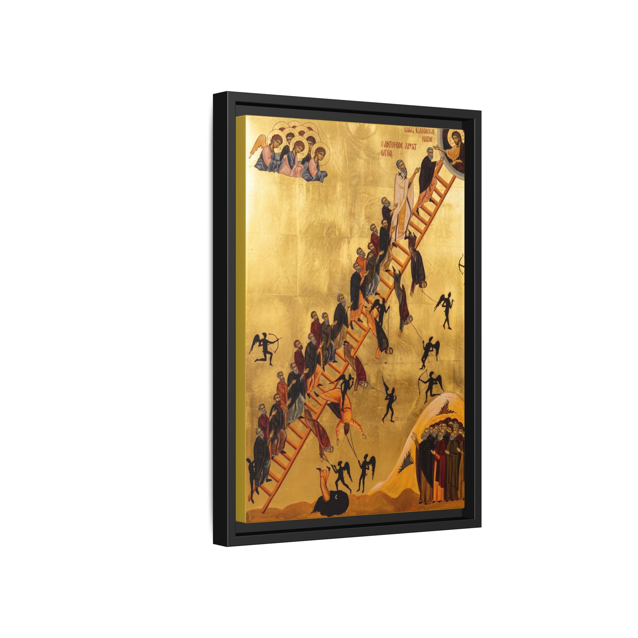 The Ladder of Divine Ascent Framed Canvas Icon