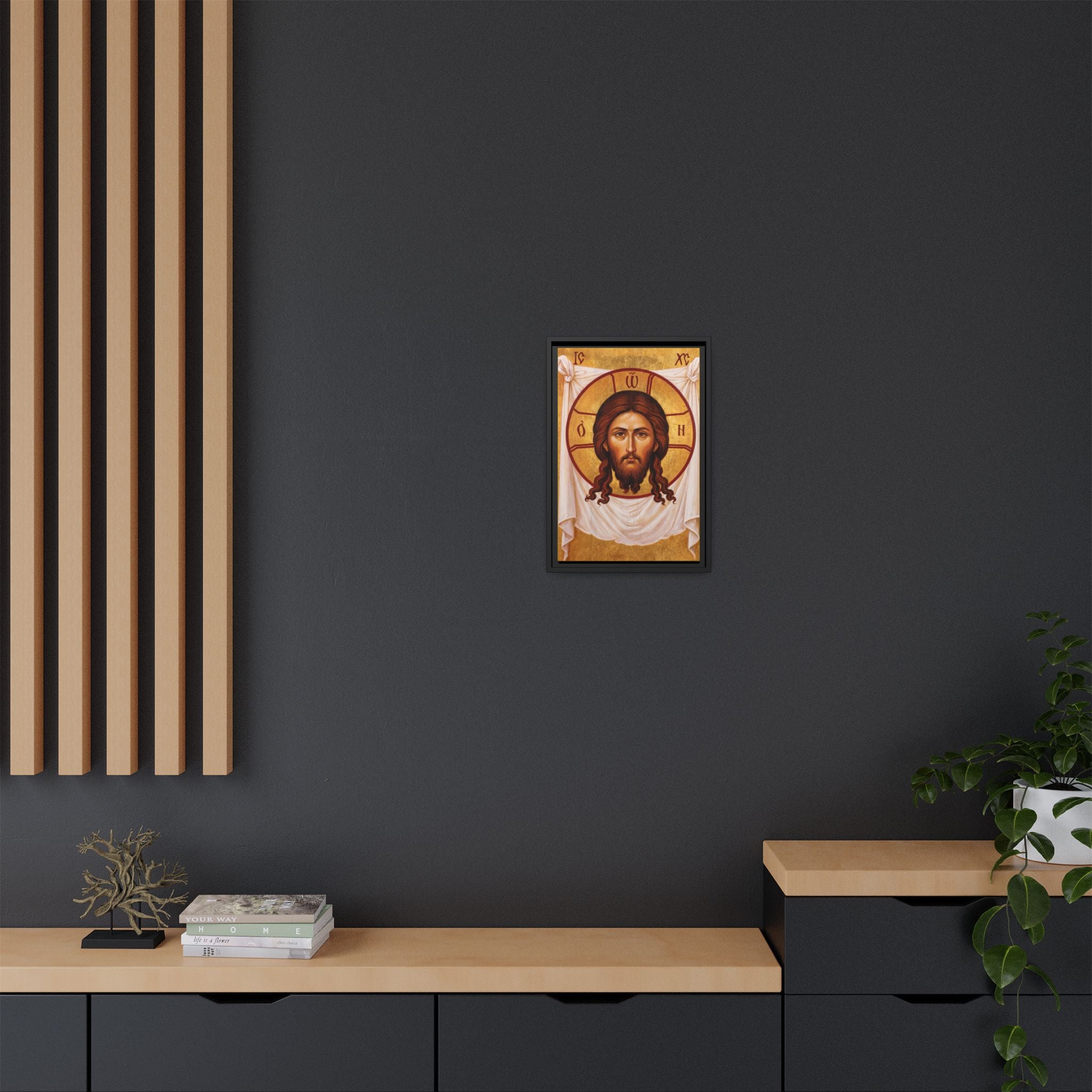 Saviour Not Made By Hands Framed Canvas Icon