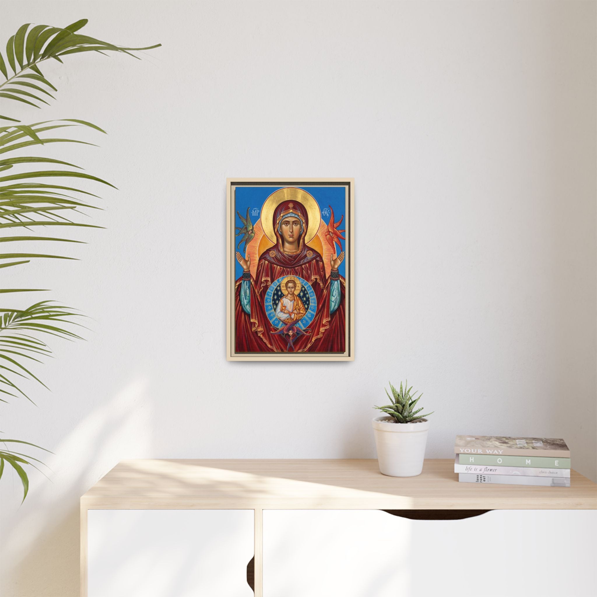 Theotokos Our Lady of the Sign Framed Canvas Icon