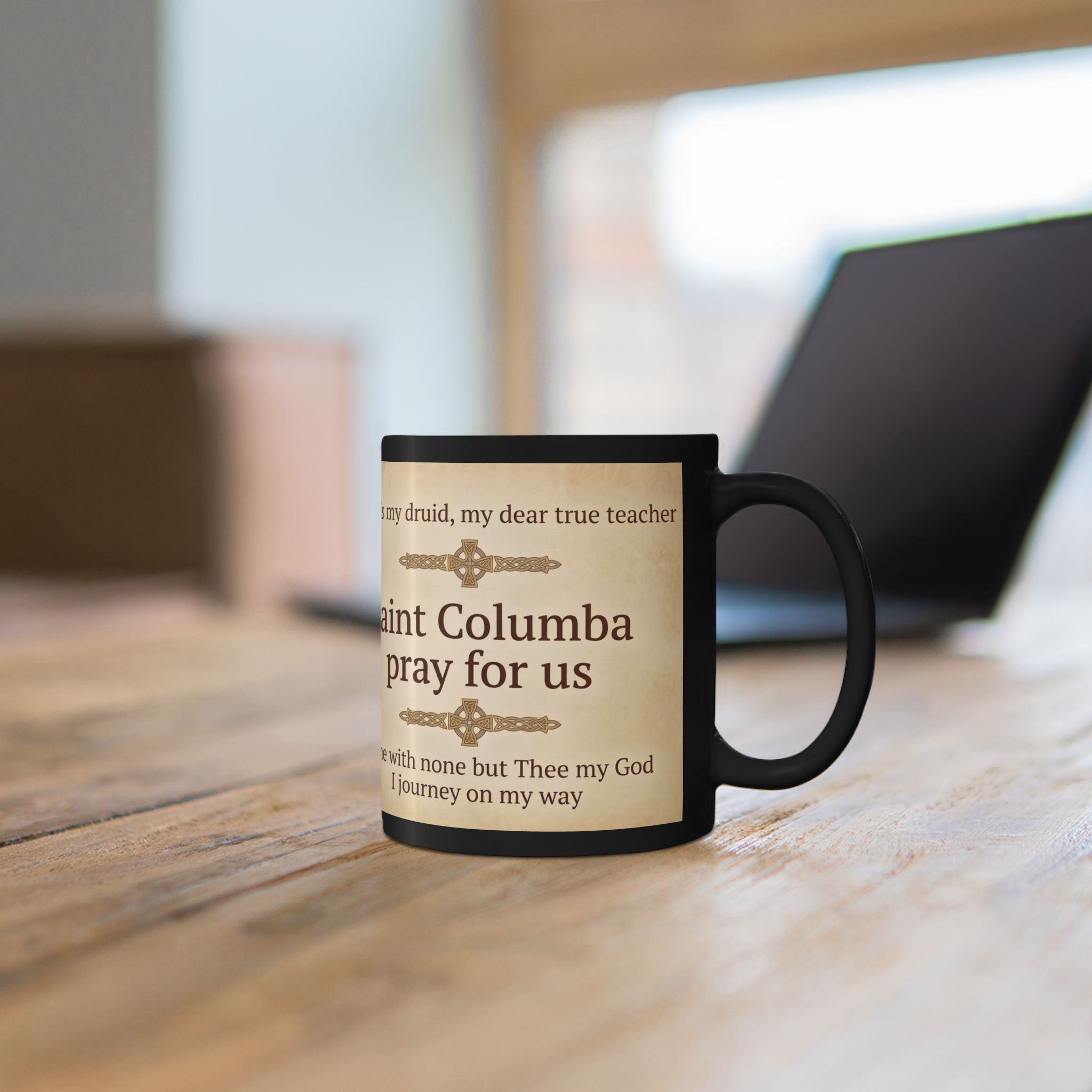 Saint Columba of Iona Black Coffee Mug
