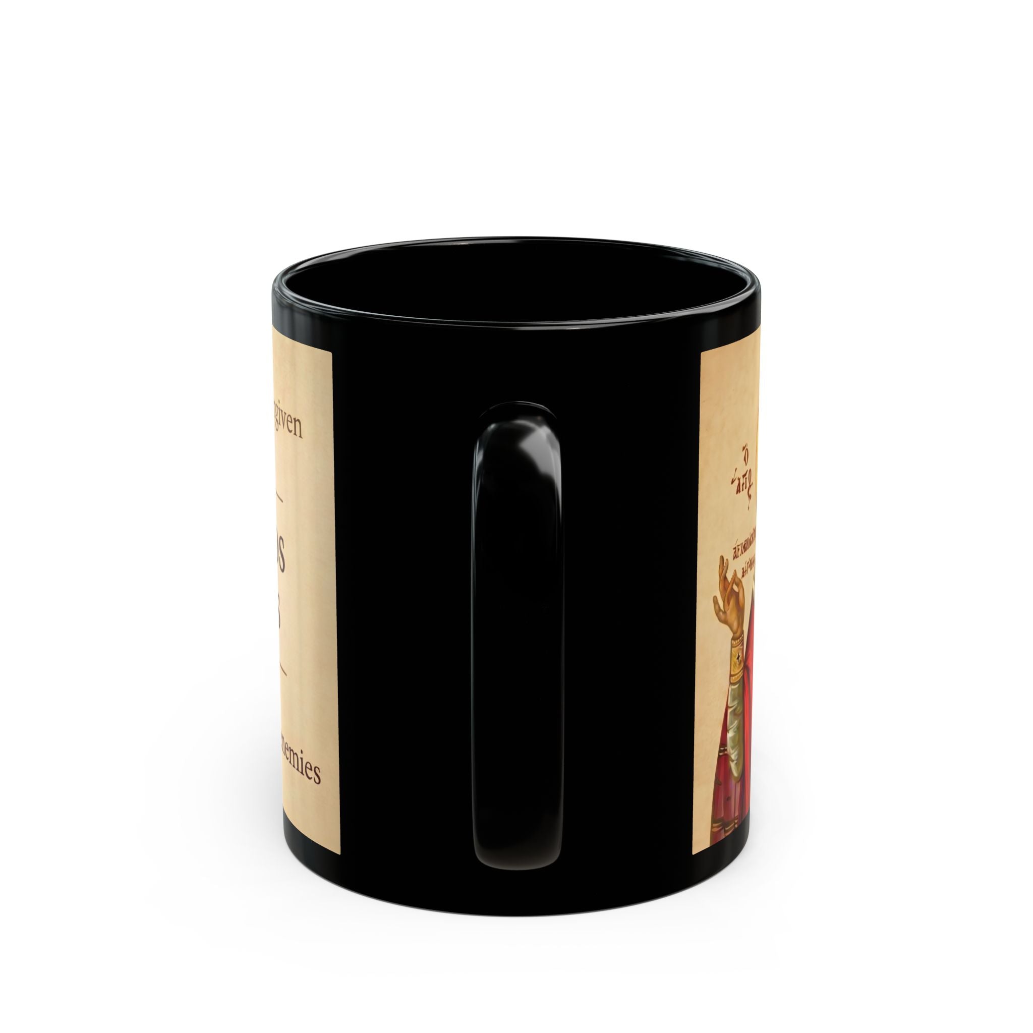 Saint Dionysios of Zakynthos Orthodox Christian Black Coffee Mug — Orthodox Faith Gift