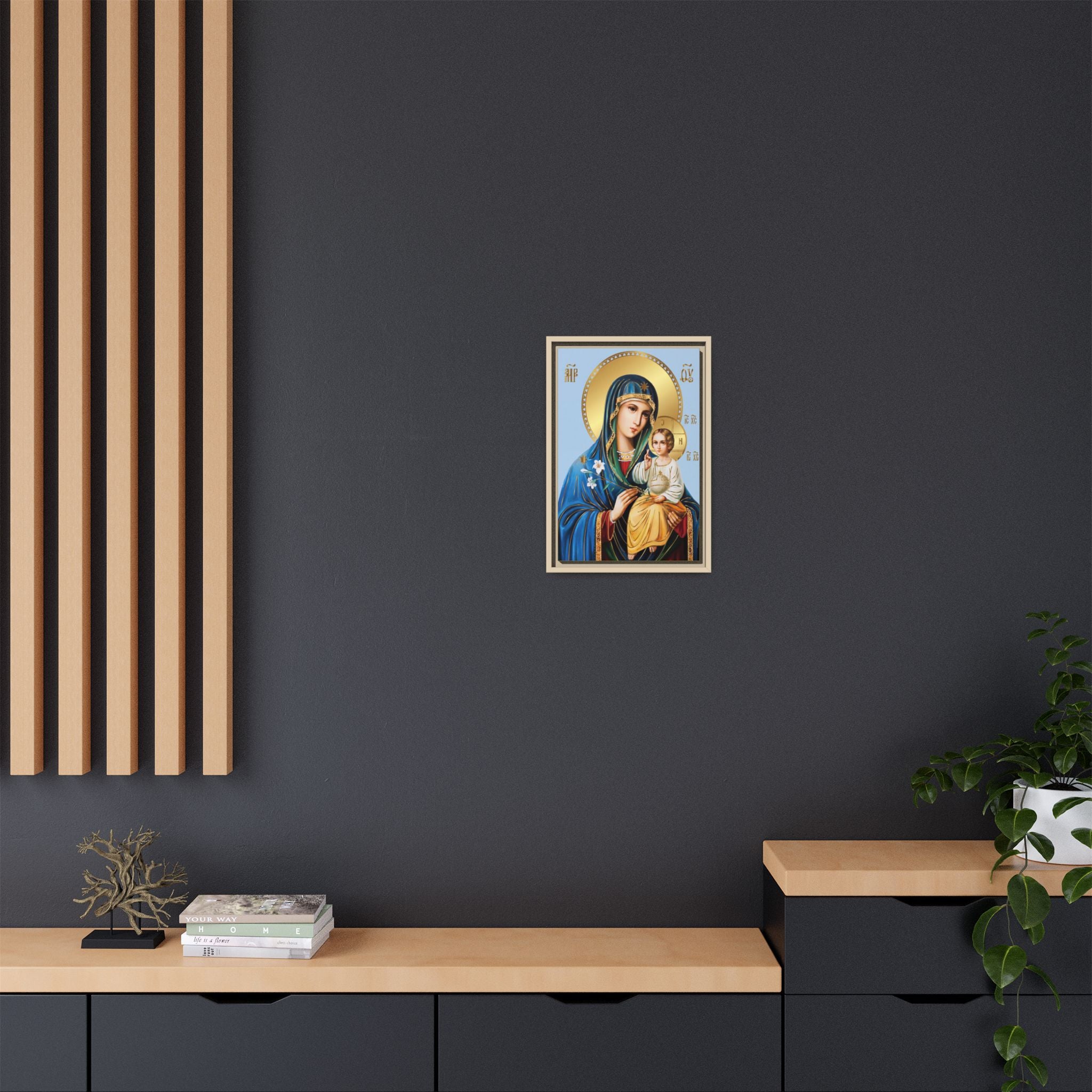 Theotokos Eternal Bloom Framed Canvas Icon