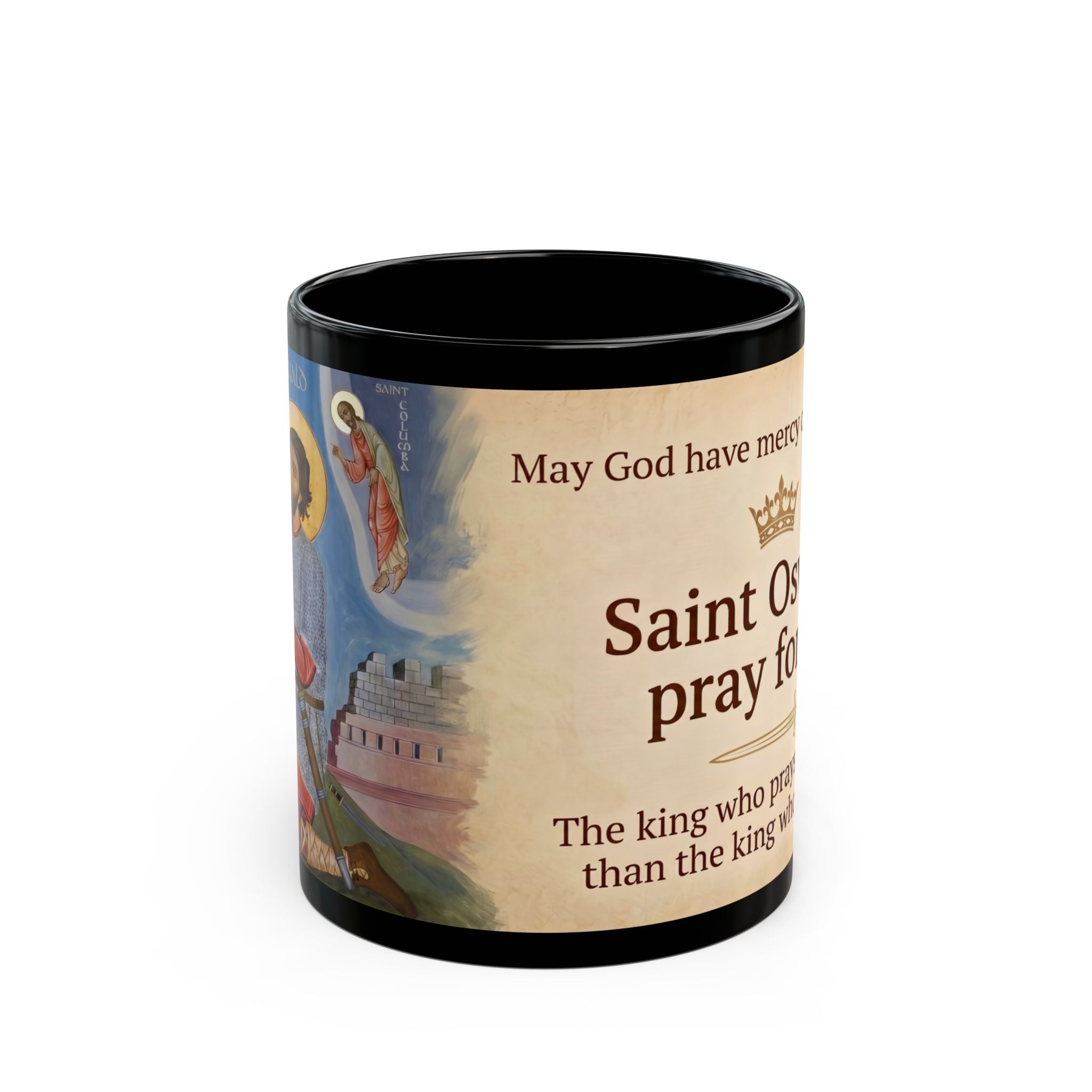 Saint Oswald of Northumbria Black Coffee Mug