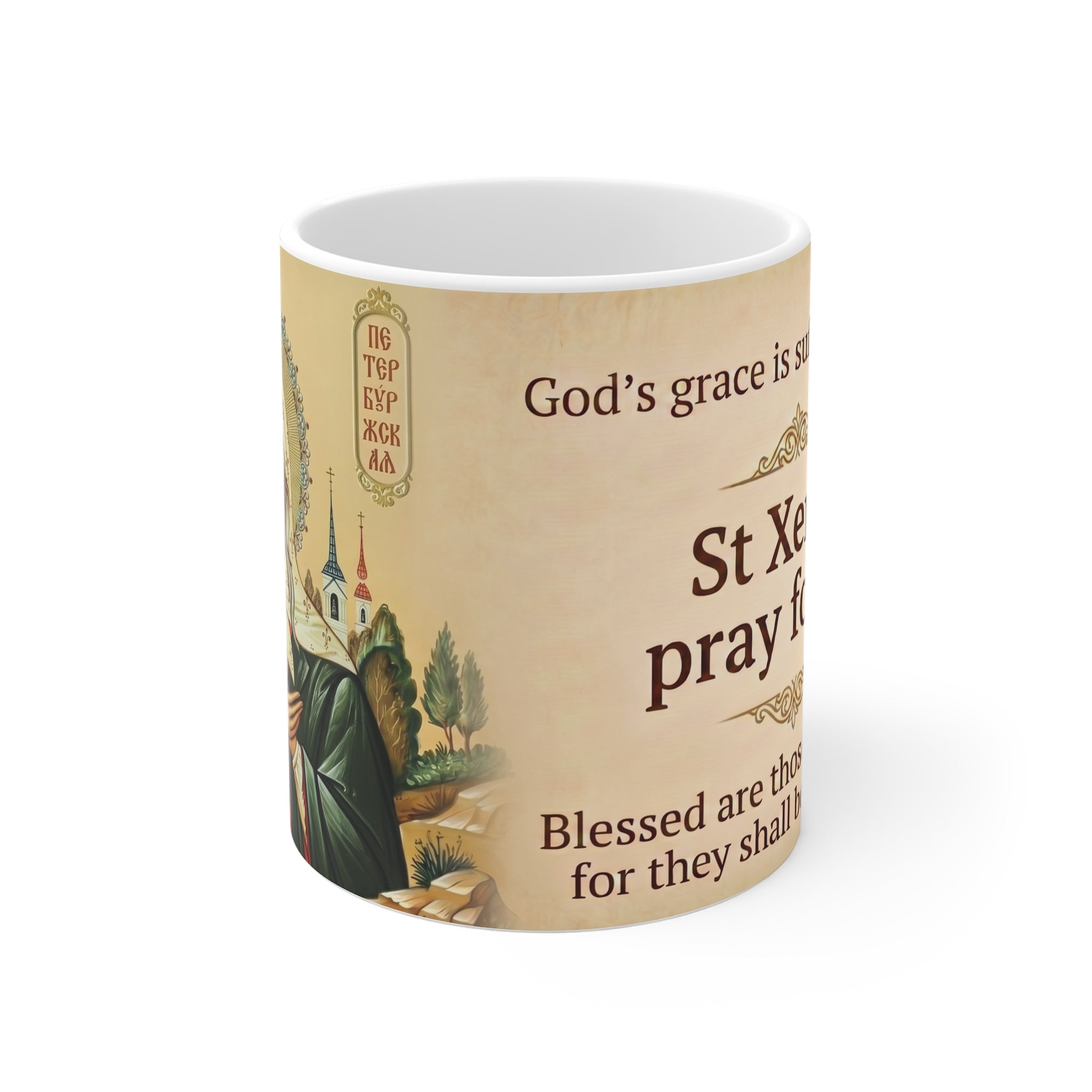 Saint Xenia of Saint Petersburg Orthodox Christian Coffee Mug — Orthodox Mug Gift