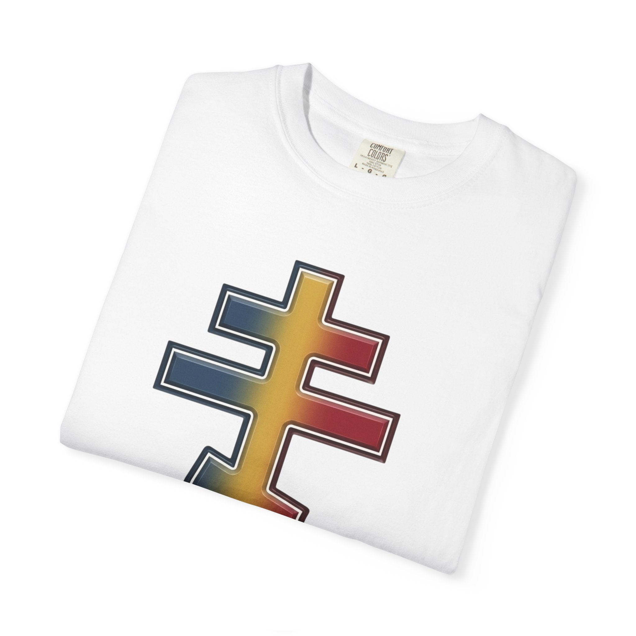 Moldovan Orthodox Cross design on a heavyweight garment-dyed t-shirt