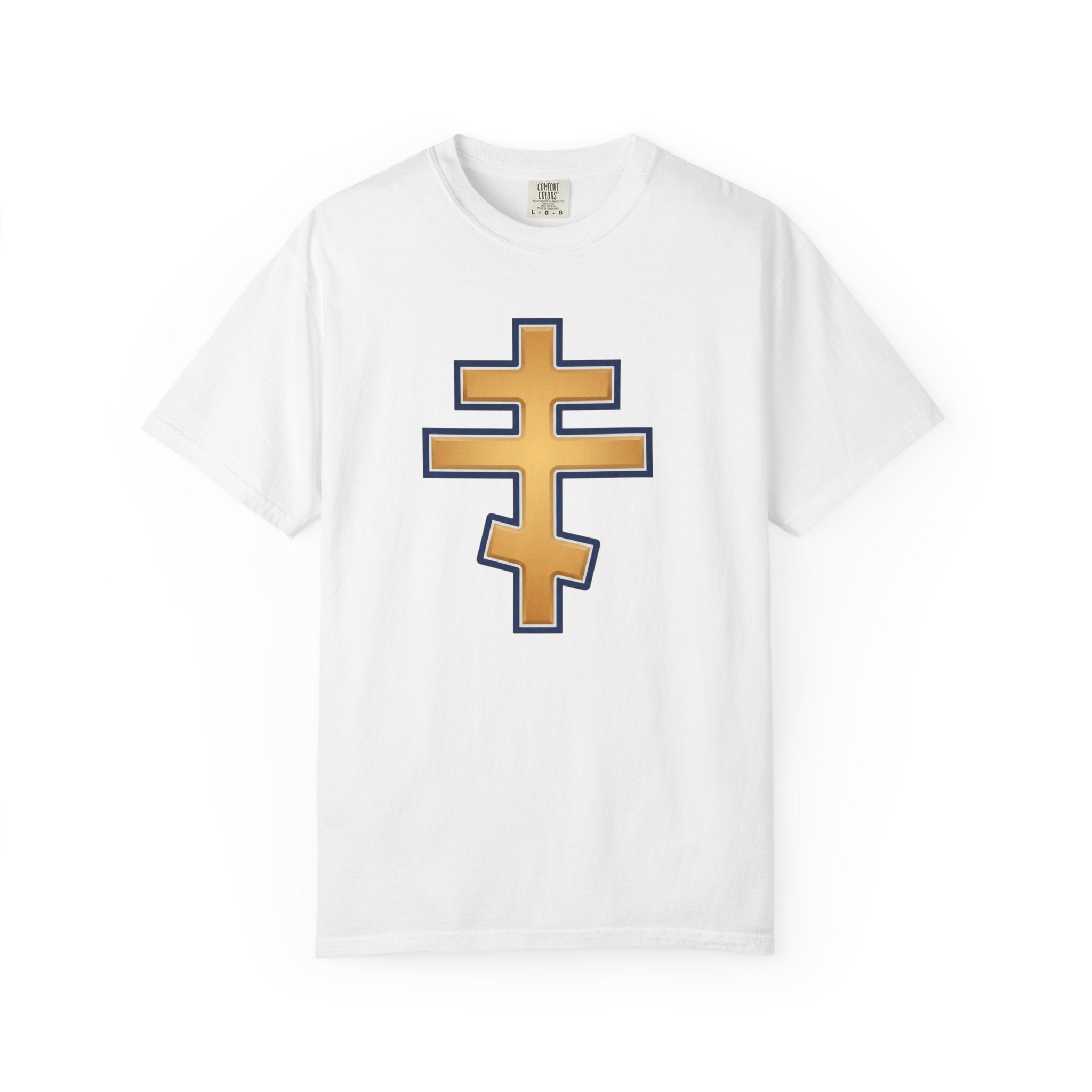 Cypriot Orthodox Cross design on a heavyweight garment-dyed t-shirt