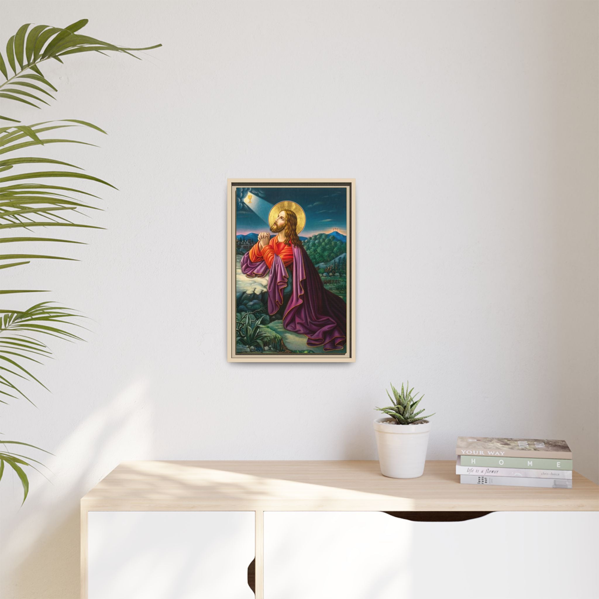 Jesus Christ Prayer Framed Canvas Icon