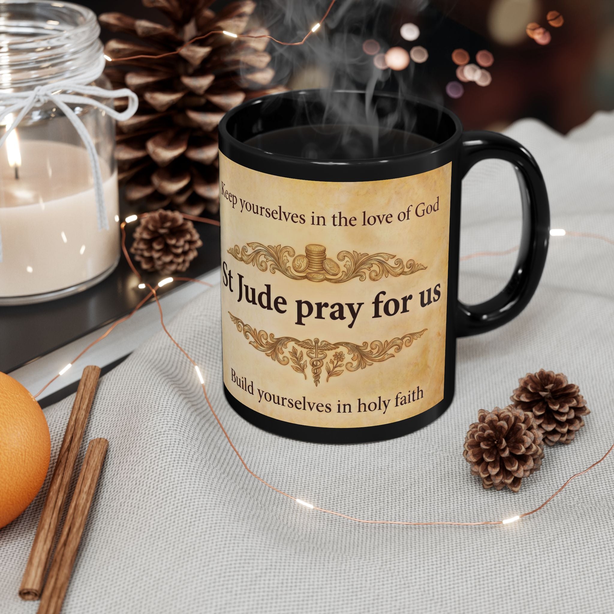 Saint Jude Thaddeus the Apostle Orthodox Christian Black Coffee Mug — Orthodox Coffee Mug