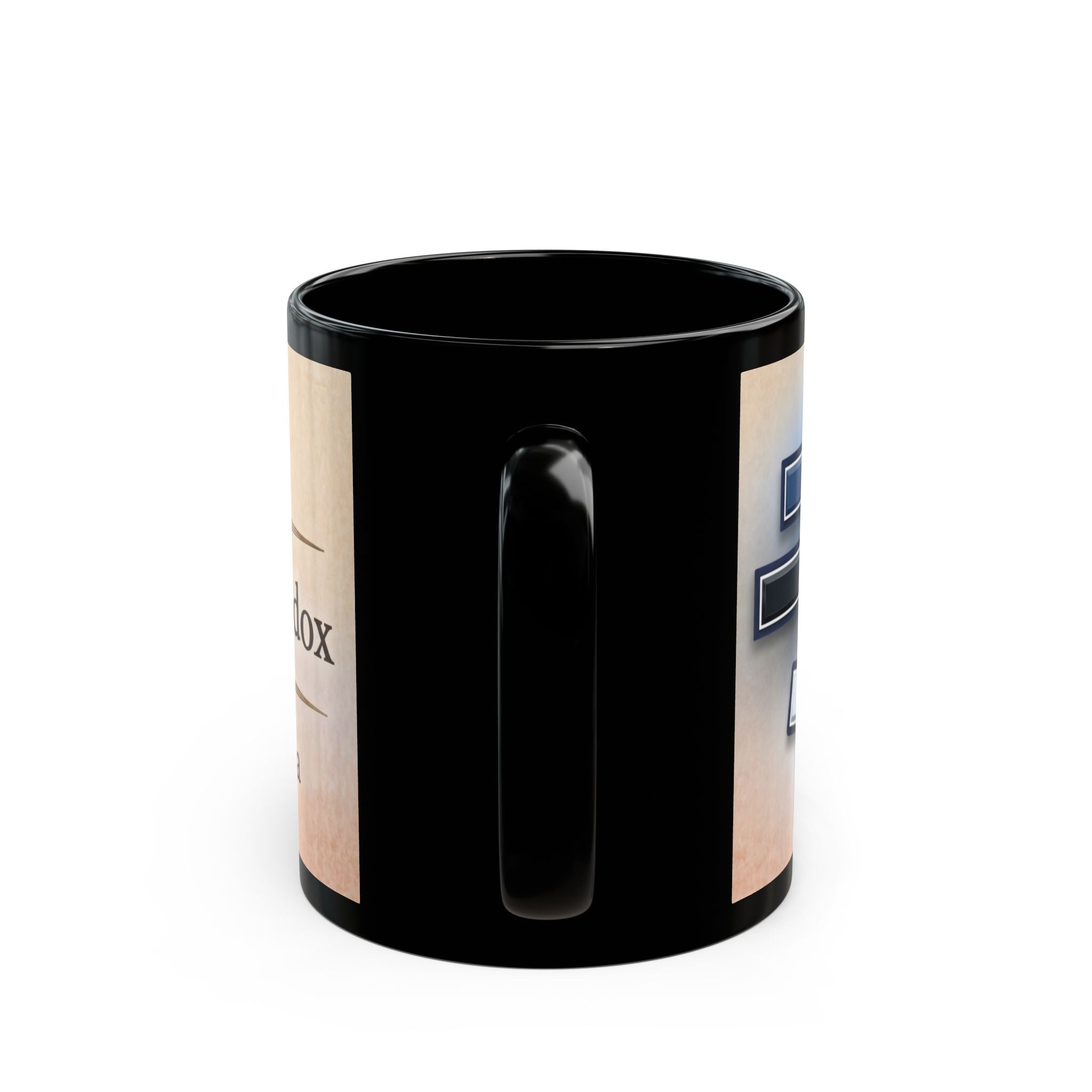 Estonian Orthodox Christian Black Coffee Mug — Orthodox Faith Gift