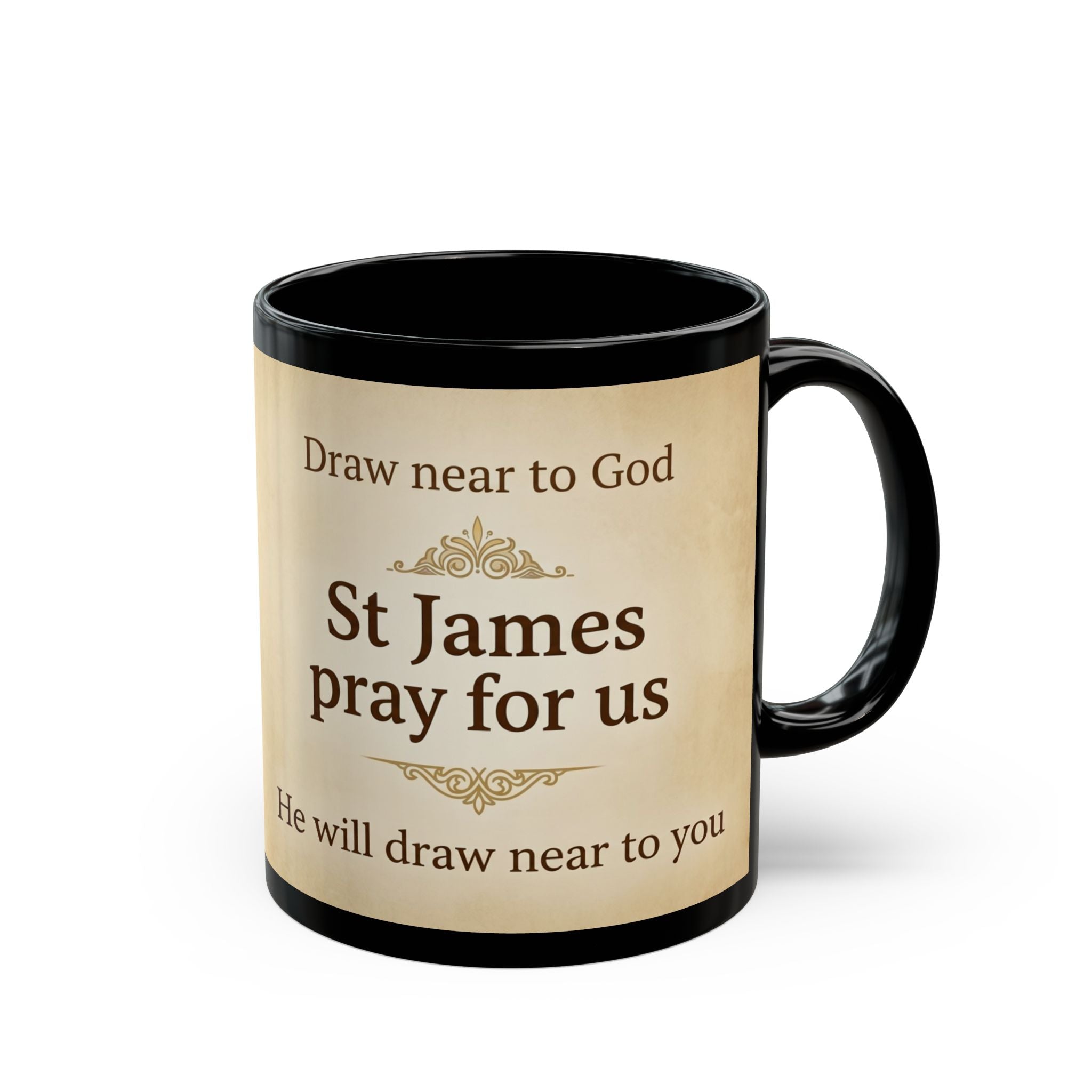 Saint James Son of Alphaeus Orthodox Christian Black Coffee Mug — Christian Coffee Mug