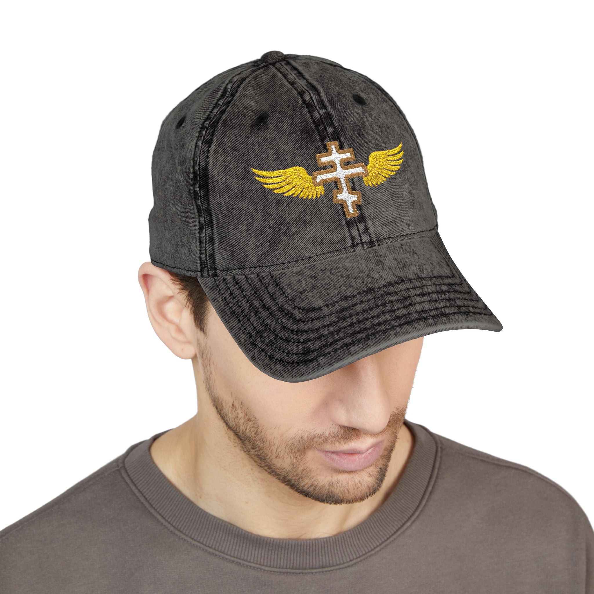 White Orthodox Vintage Embroidered Cap