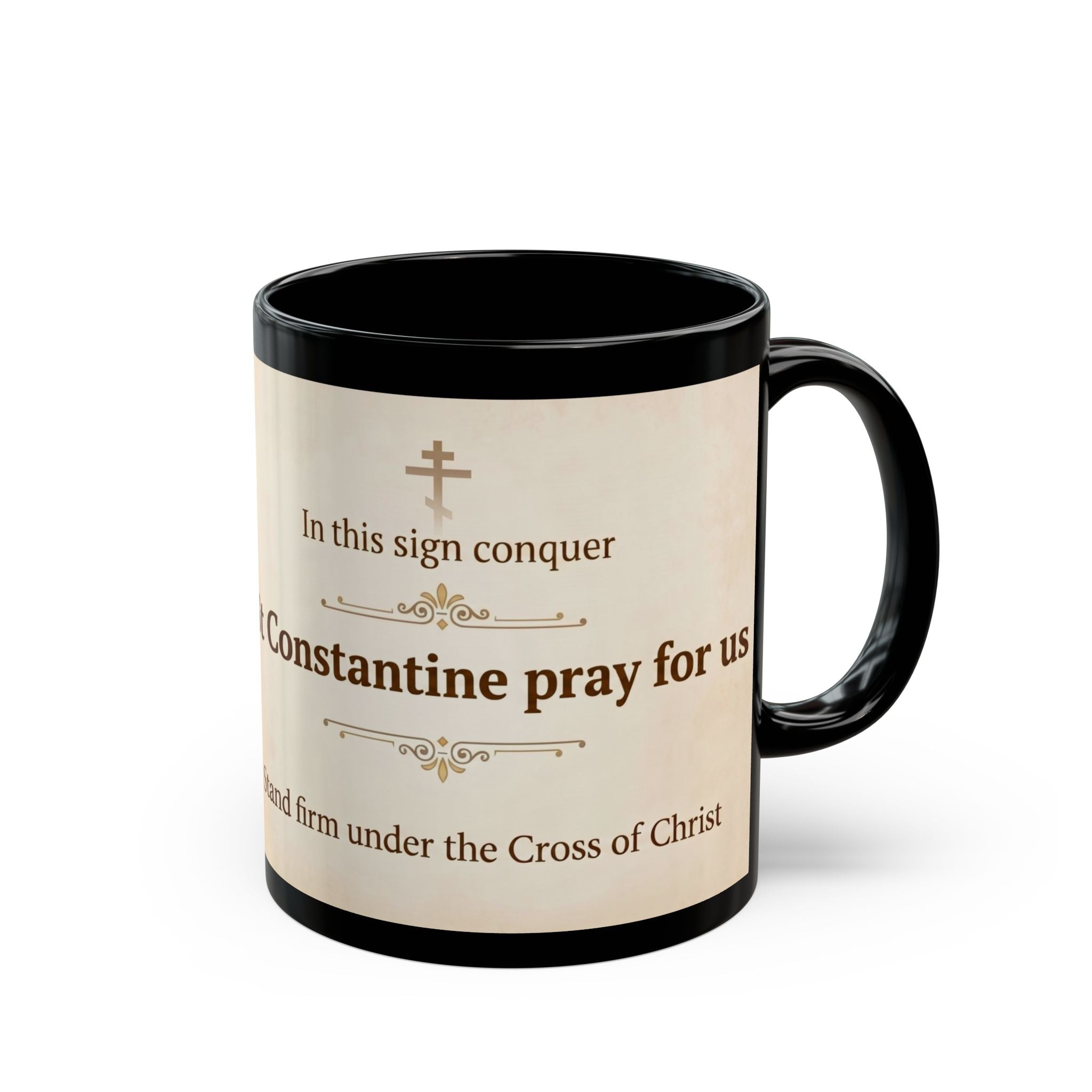 Saint Constantine the Great Orthodox Christian Black Coffee Mug — Christian Coffee Mug