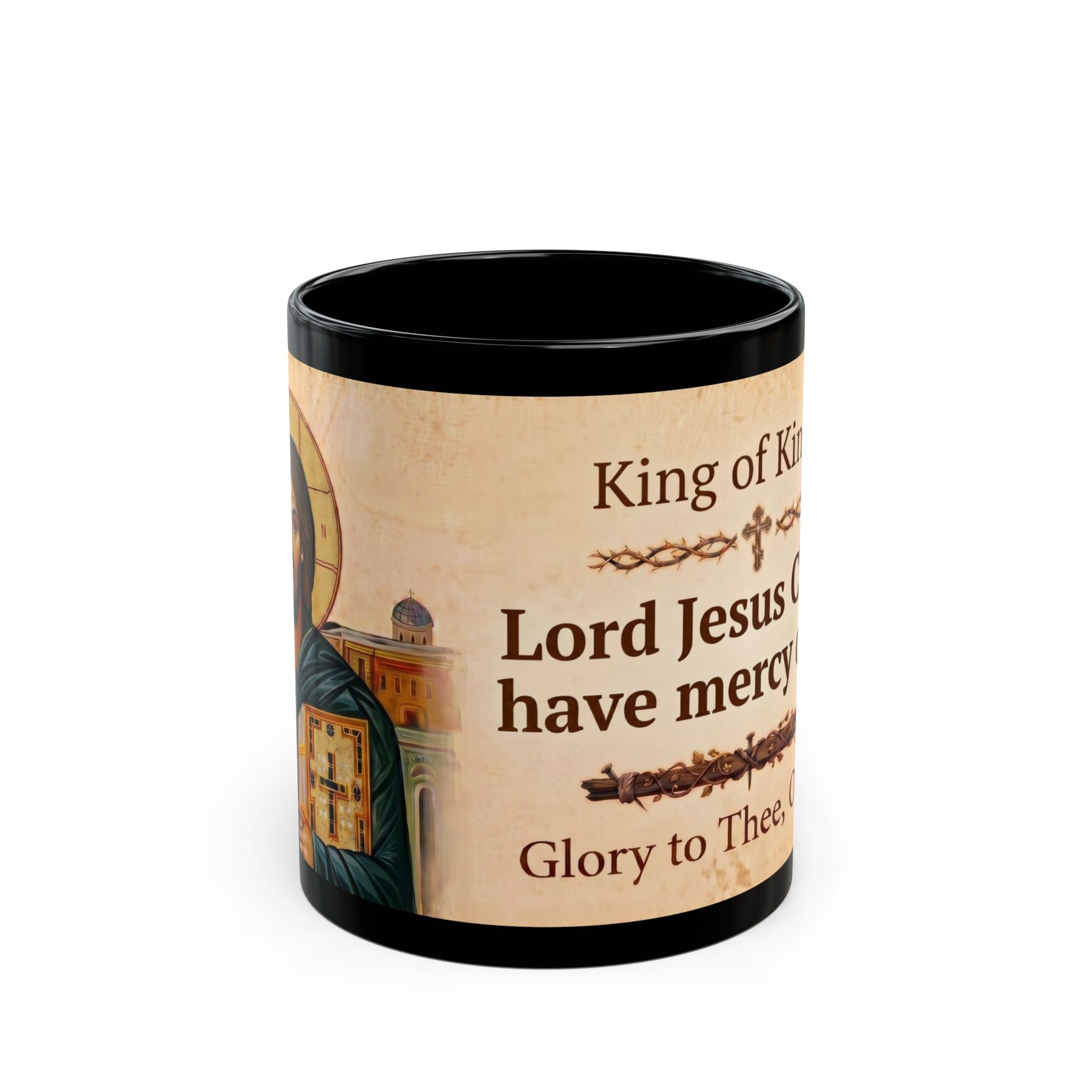 Christ the Pantocrator Orthodox Christian Black Coffee Mug — Orthodox Christian Mug