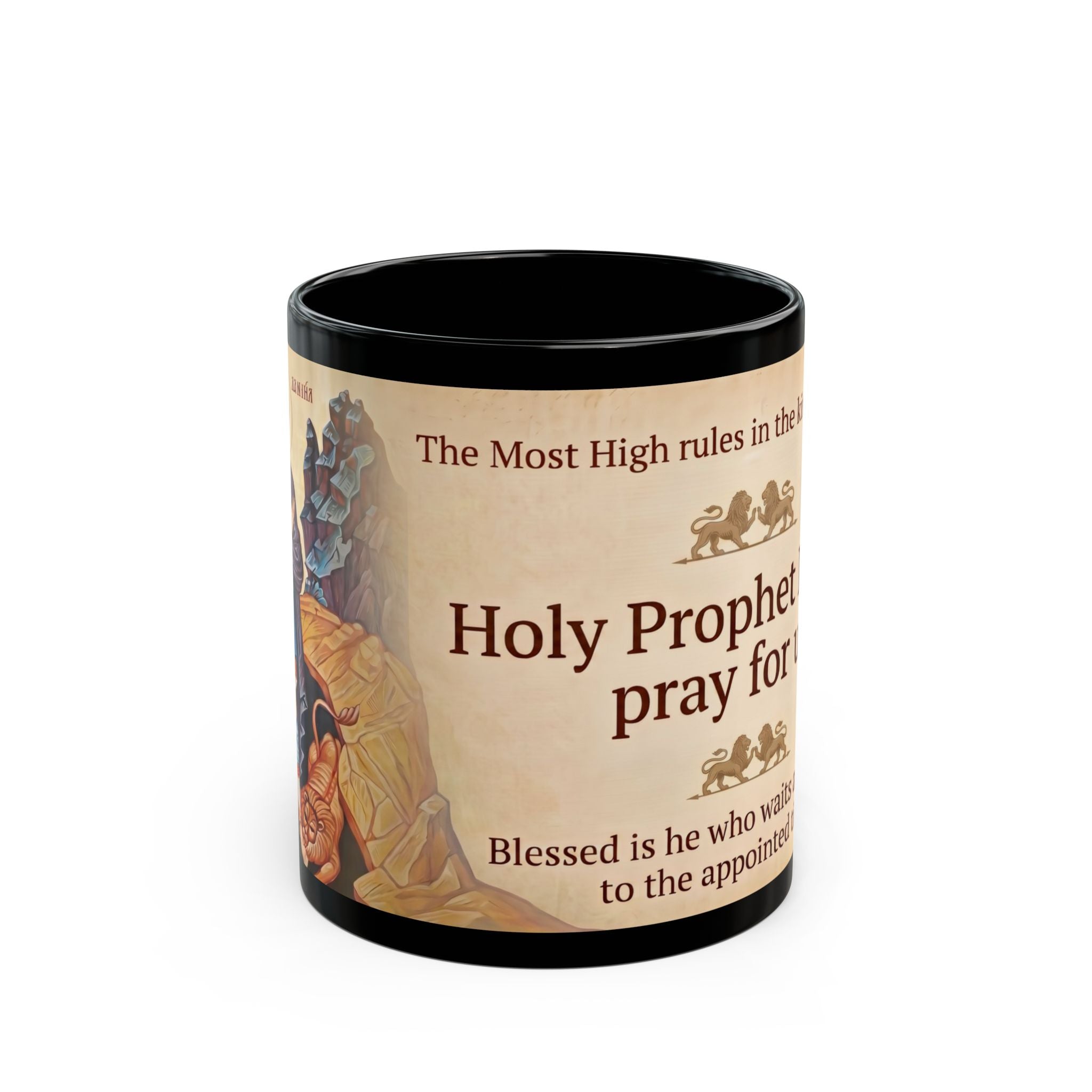 Holy Prophet Daniel Black Coffee Mug