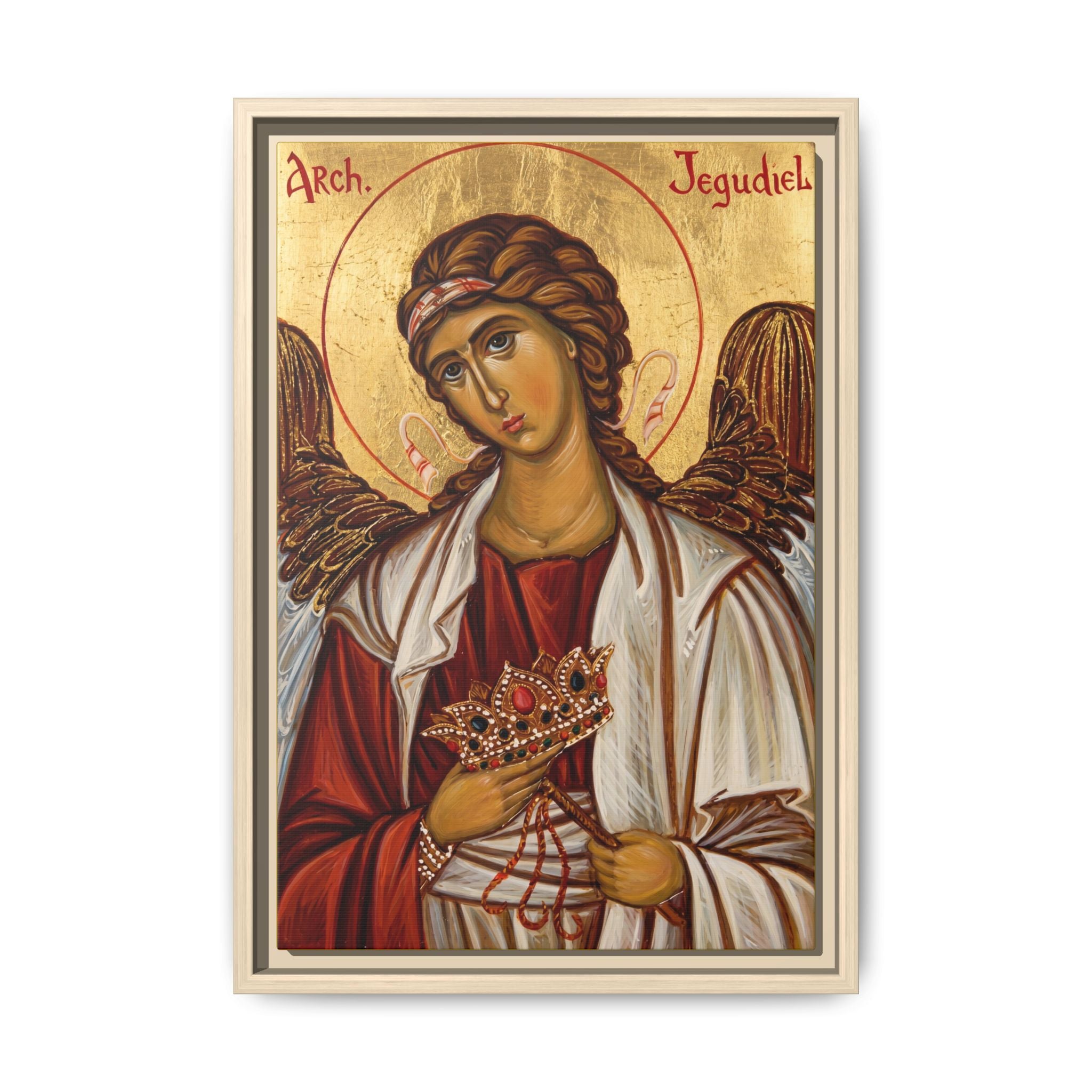 Archangel Jegudiel Framed Canvas Icon