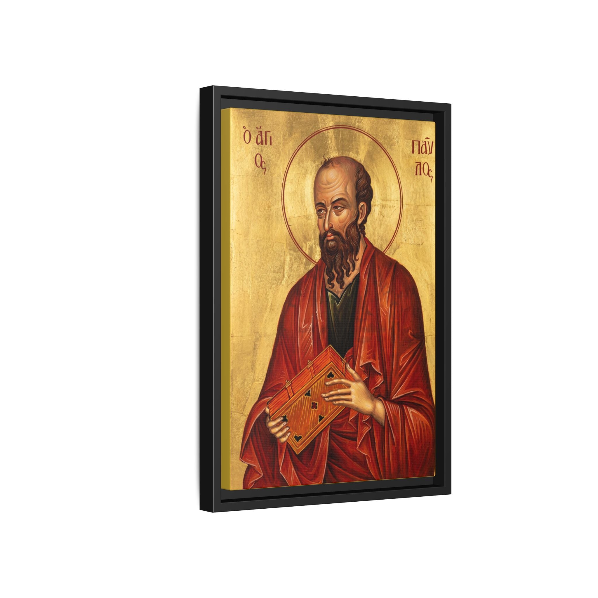 Framed canvas icon of Saint Paul the Apostle, traditional Orthodox Christian artwork