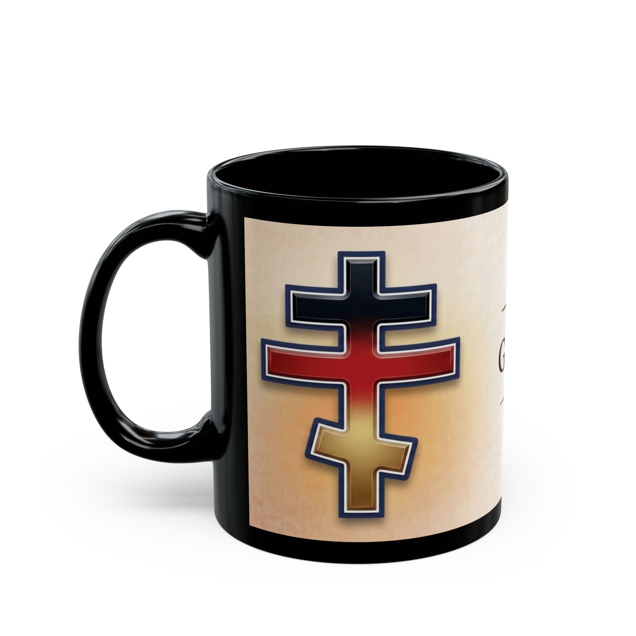 German Orthodox Christian Black Coffee Mug — Orthodox Christian Gift