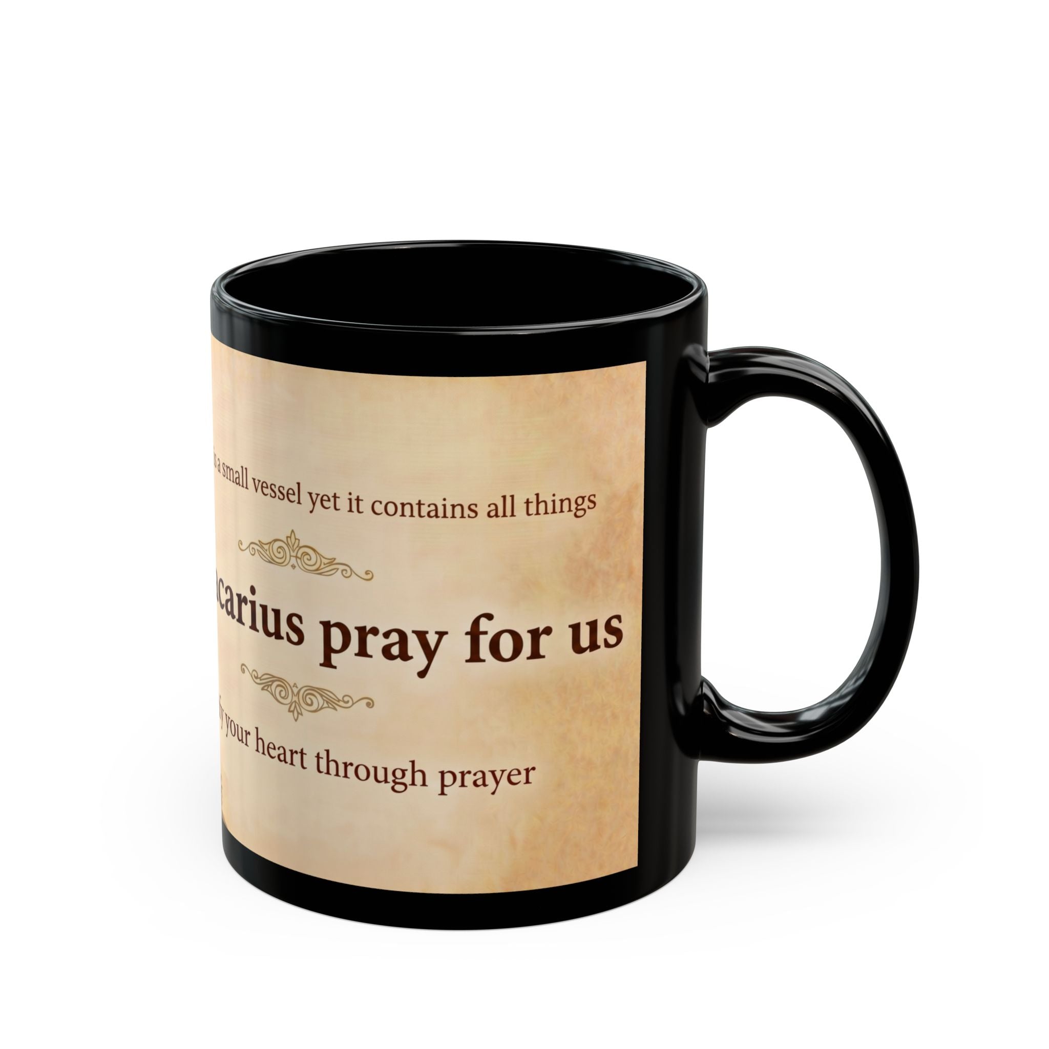 Saint Macarius of Egypt Orthodox Christian Black Coffee Mug — Gift for Orthodox Christians