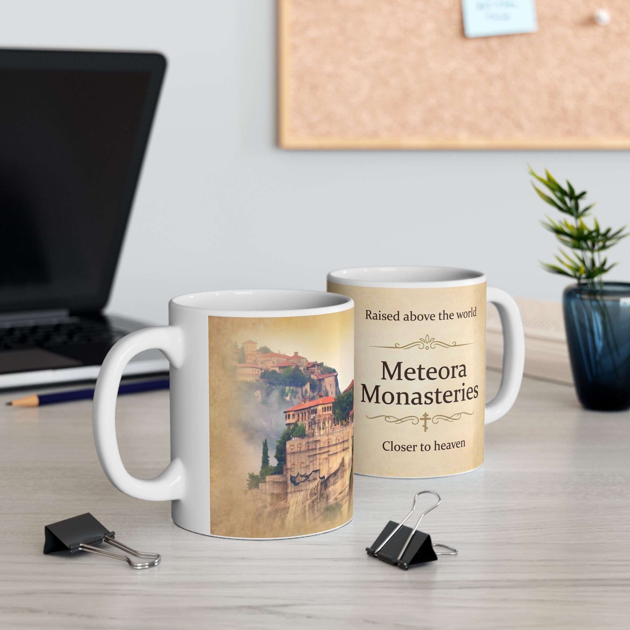Meteora Monasteries Orthodox Christian Coffee Mug — Christian Gift Idea