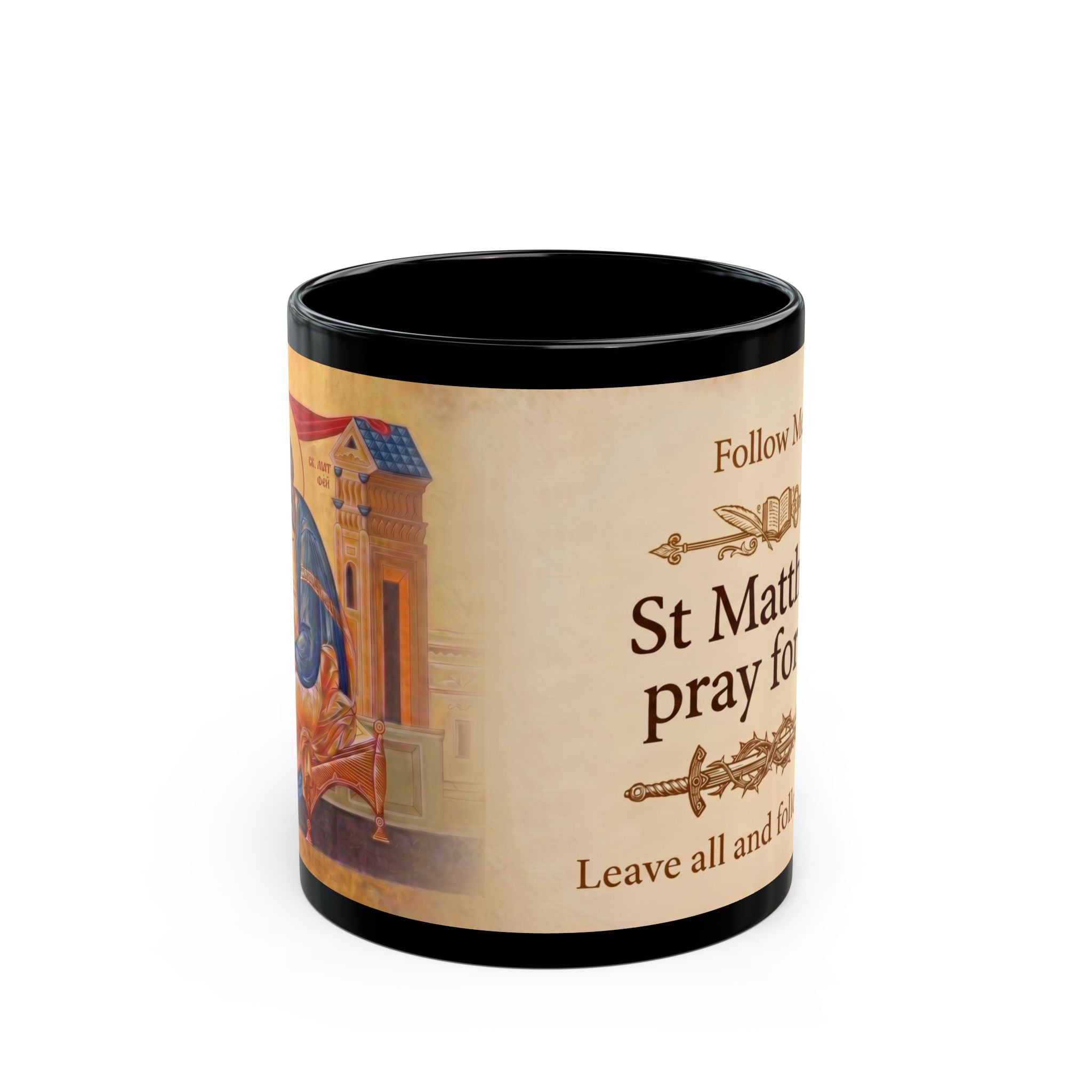 Saint Matthew the Evangelist Orthodox Christian Black Coffee Mug — Orthodox Christian Mug