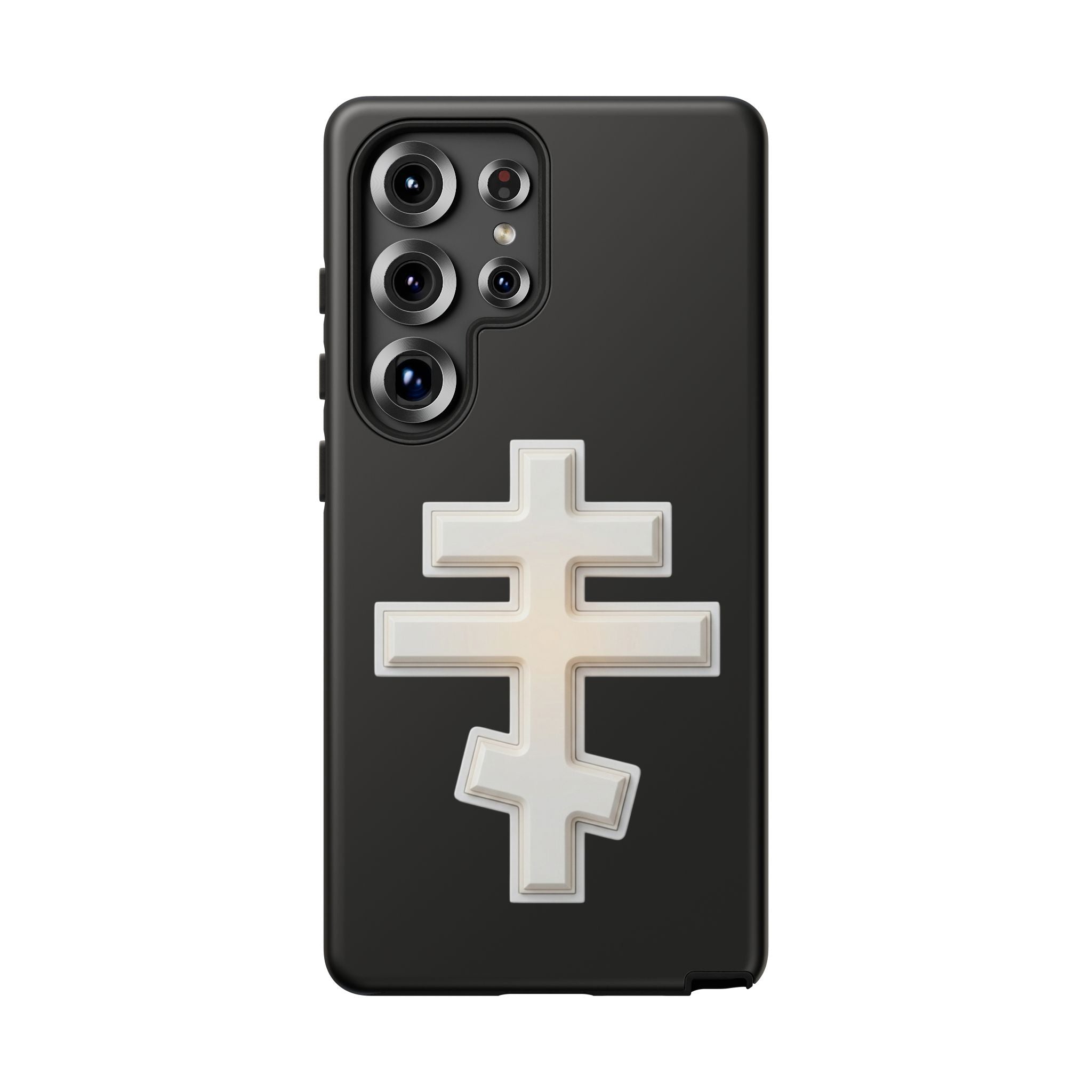 Classic white classic Orthodox cross design on a matte phone case — additional view 3