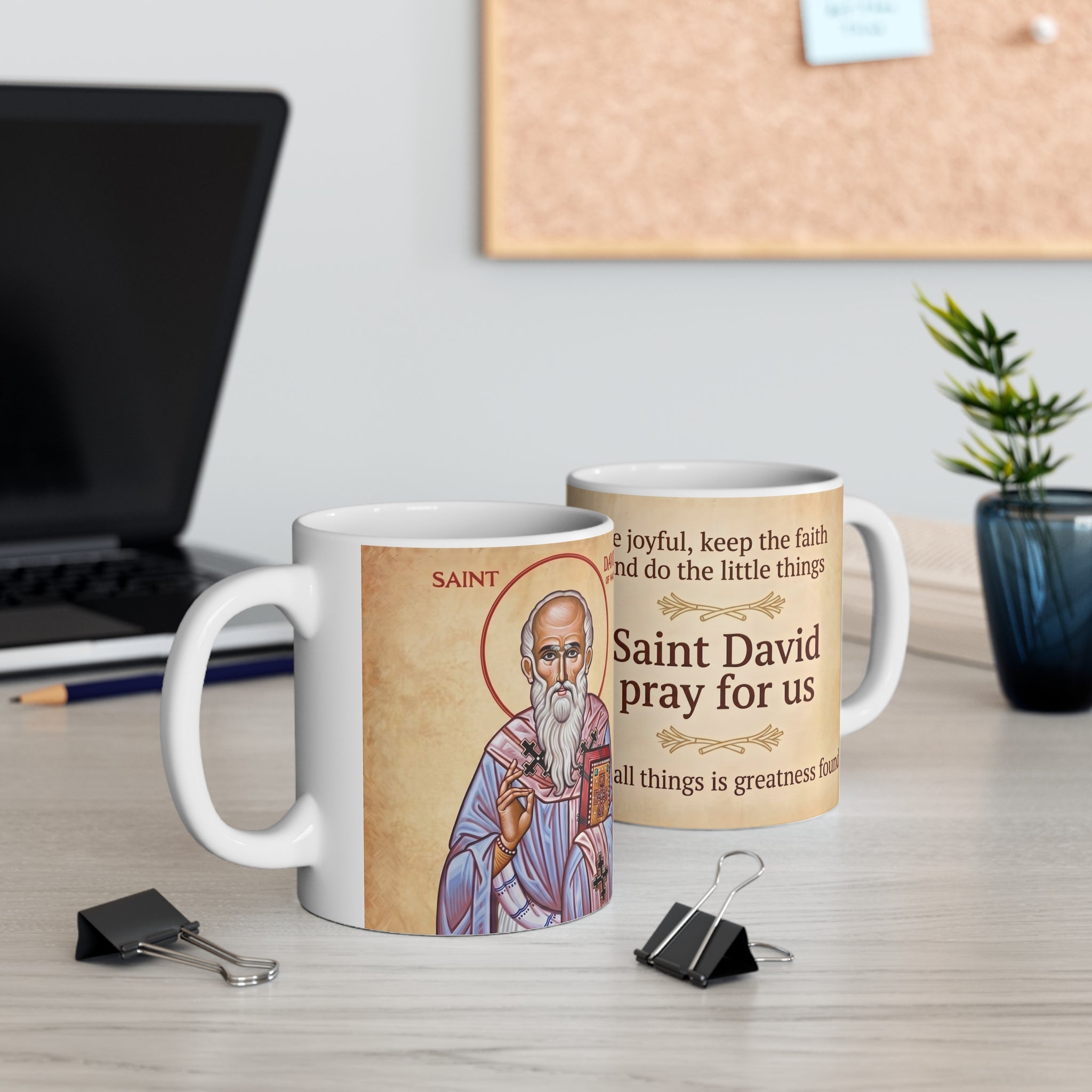 Saint David of Wales White Coffee Mug