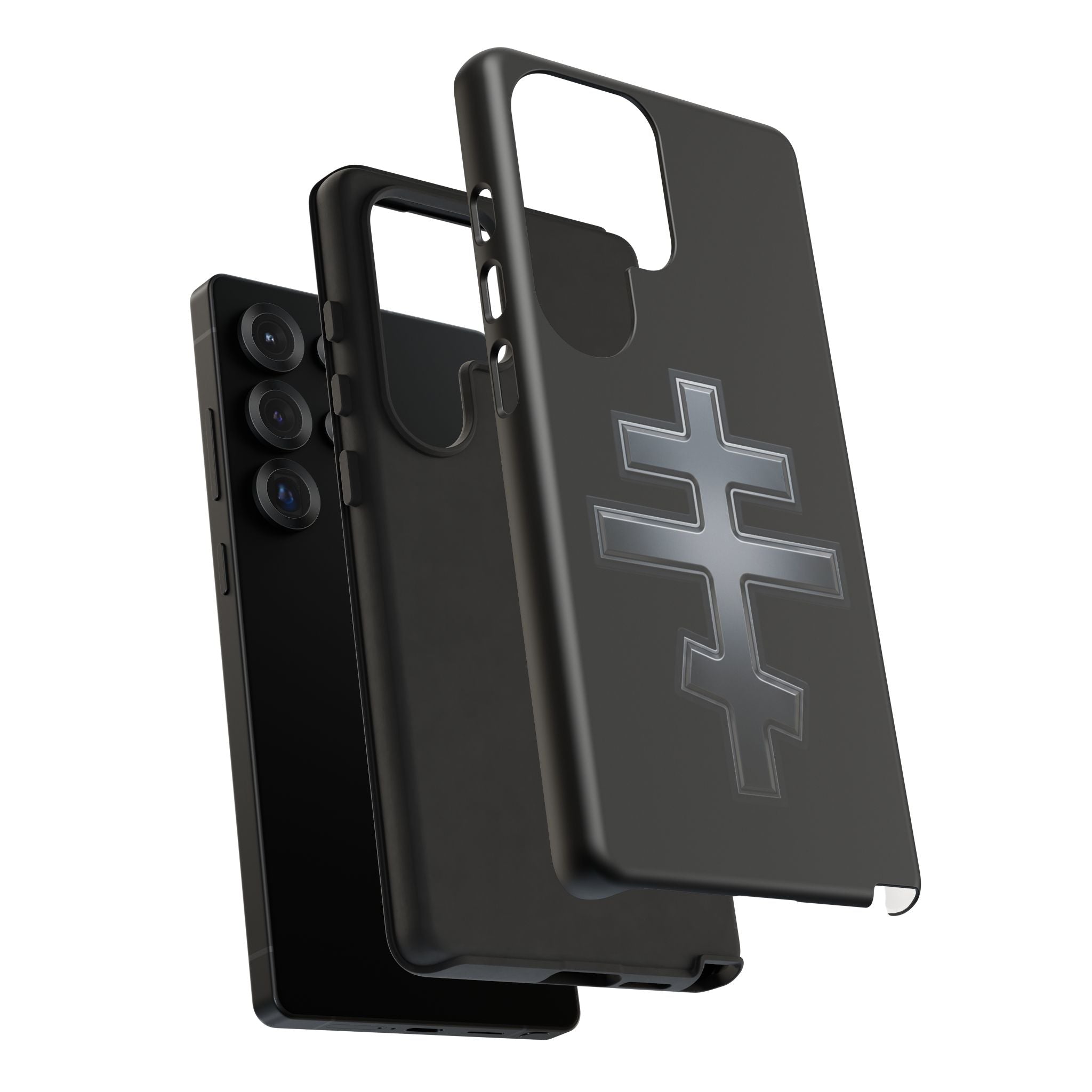 Classic black classic Orthodox cross design on a matte phone case — additional view 11
