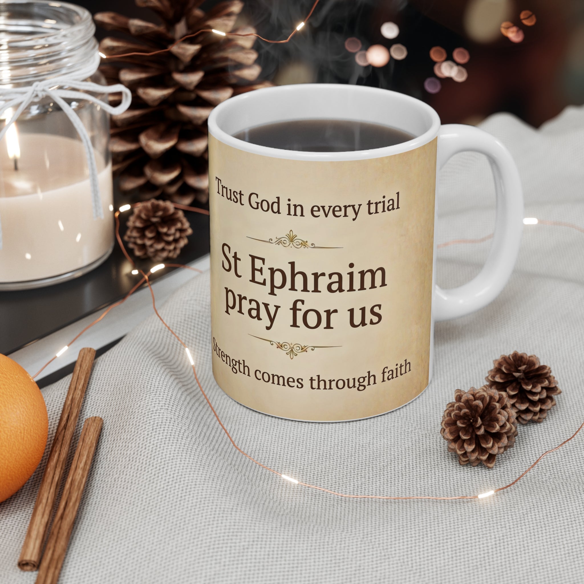 Saint Ephraim of Nea Makri Orthodox Christian Coffee Mug — Orthodox Coffee Mug