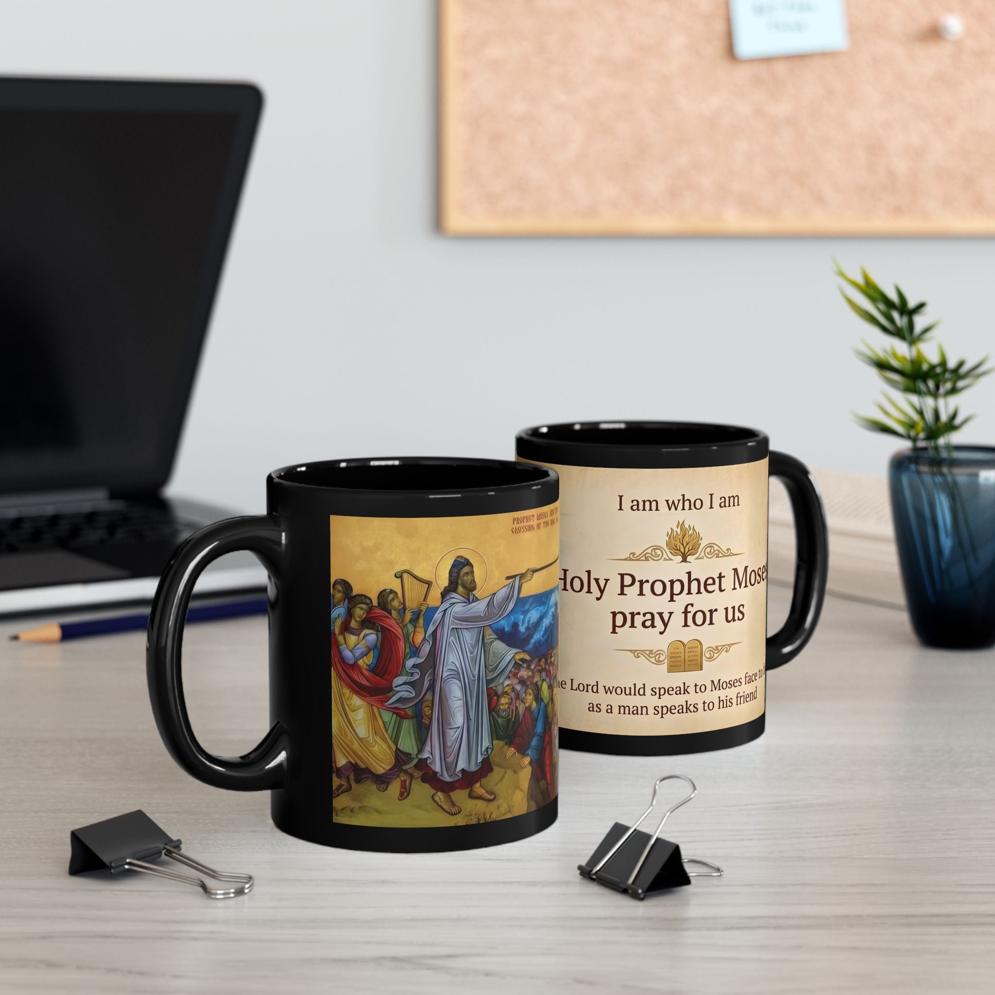 Saint Moses the Prophet Black Coffee Mug