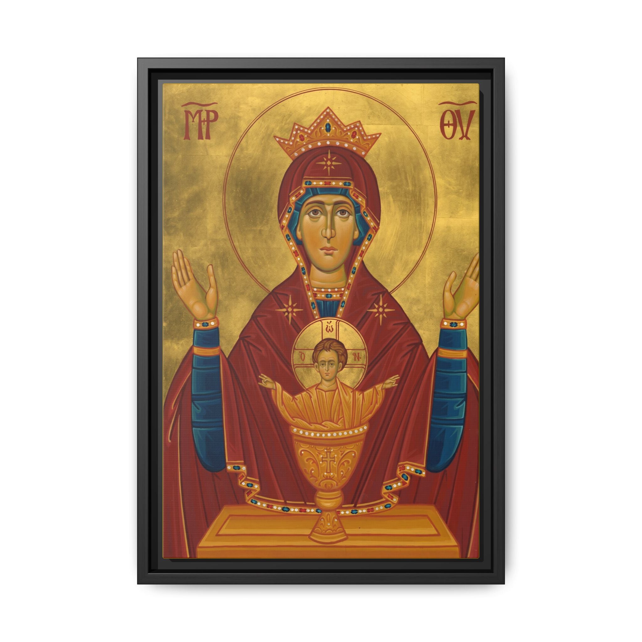 Theotokos Inexhaustible Chalice Framed Canvas Icon