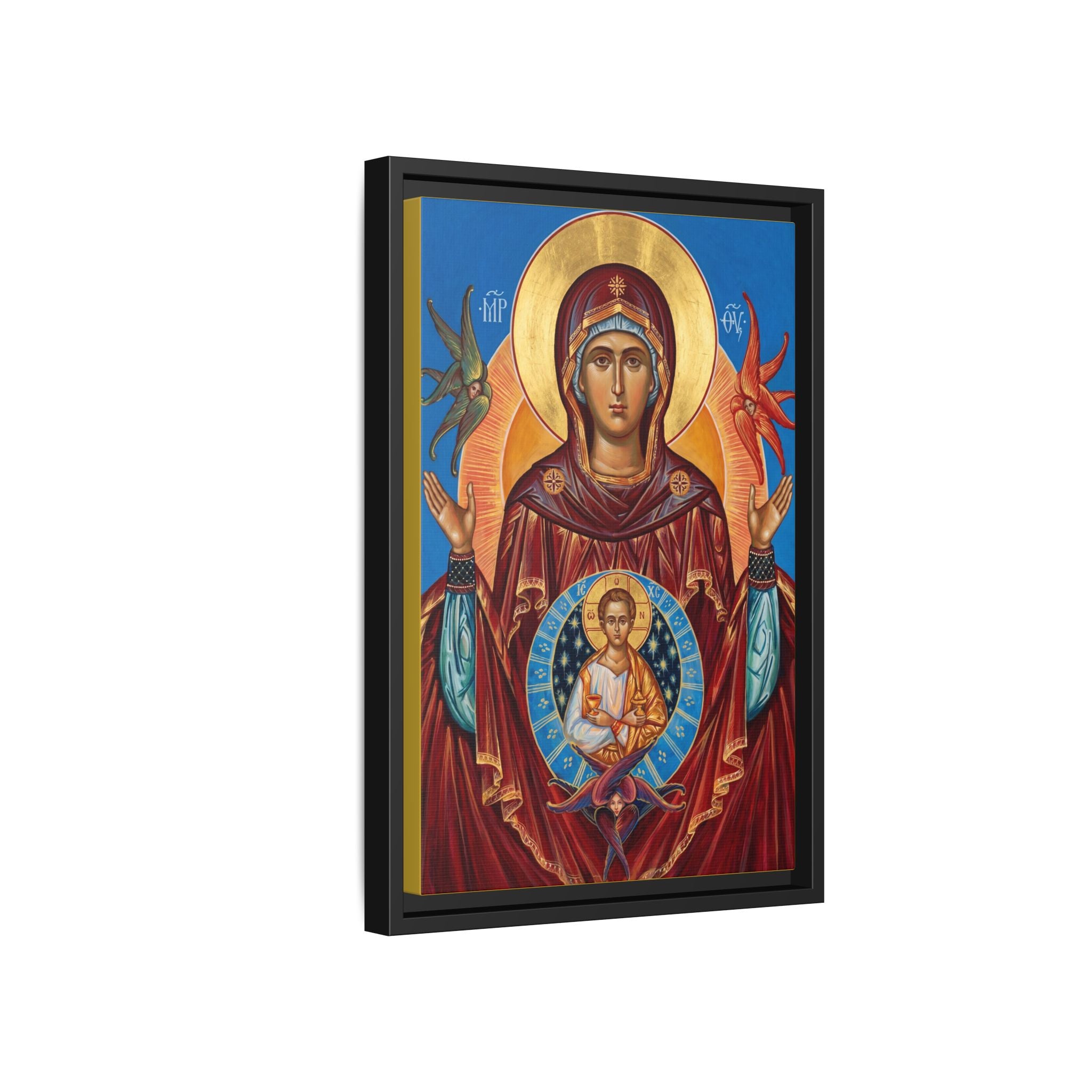 Theotokos Our Lady of the Sign Framed Canvas Icon