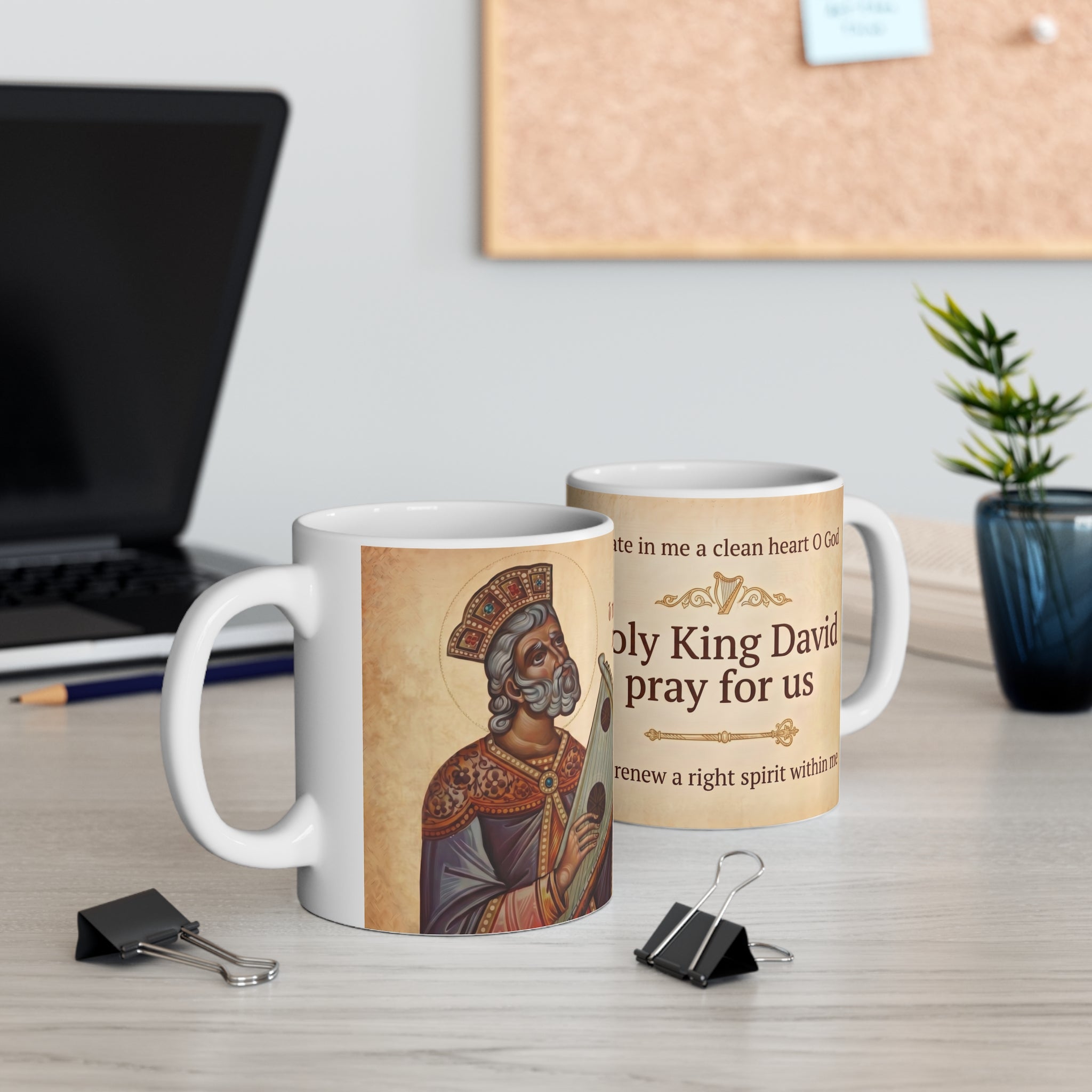 Saint King David the Prophet White Coffee Mug