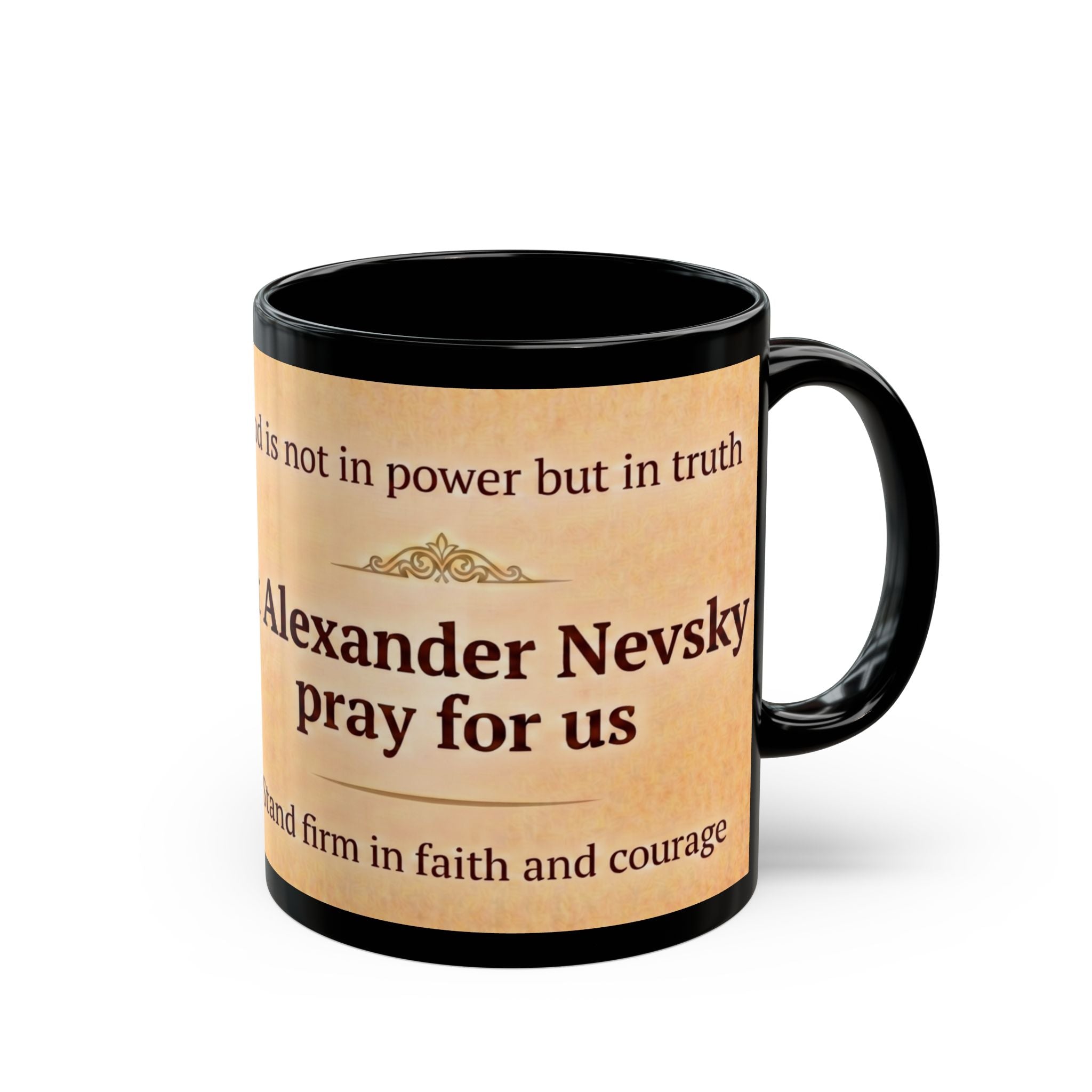 Saint Alexander Nevsky Orthodox Christian Black Coffee Mug — Christian Coffee Mug