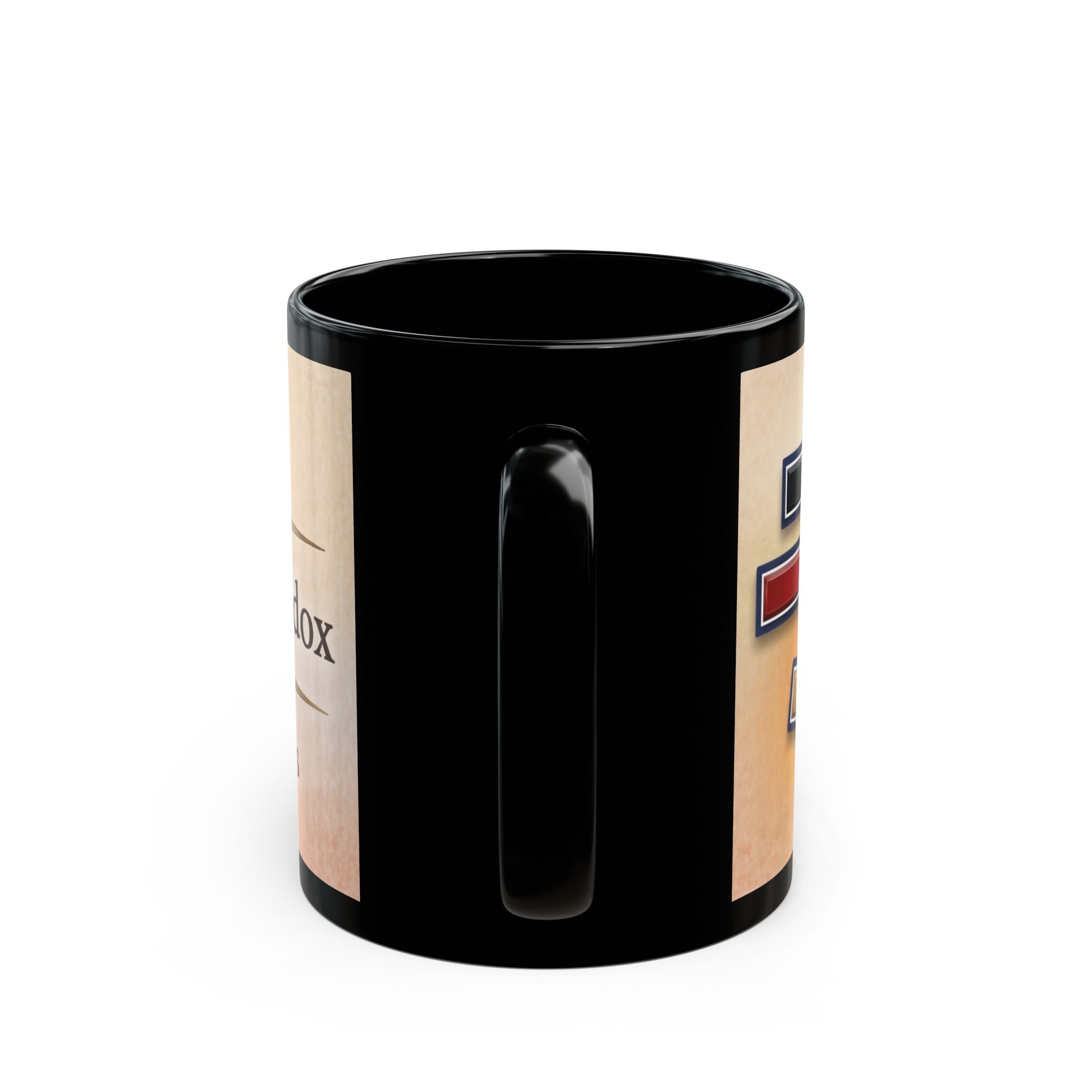 German Orthodox Christian Black Coffee Mug — Orthodox Faith Gift