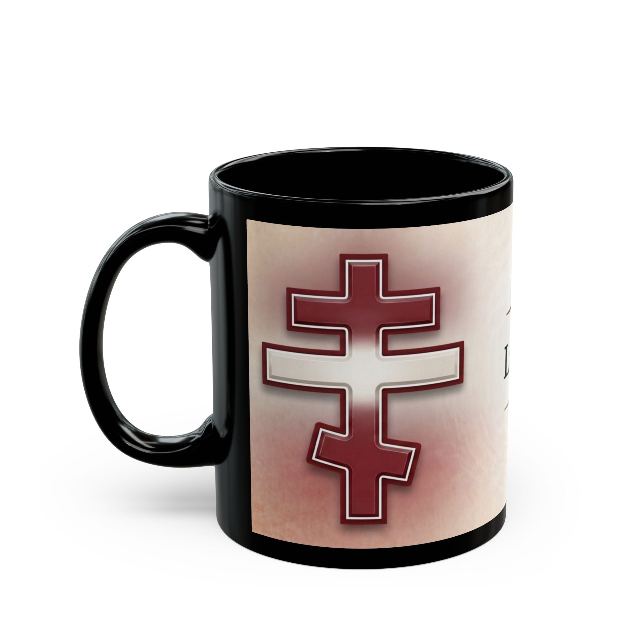 Latvian Orthodox Christian Black Coffee Mug — Orthodox Christian Gift
