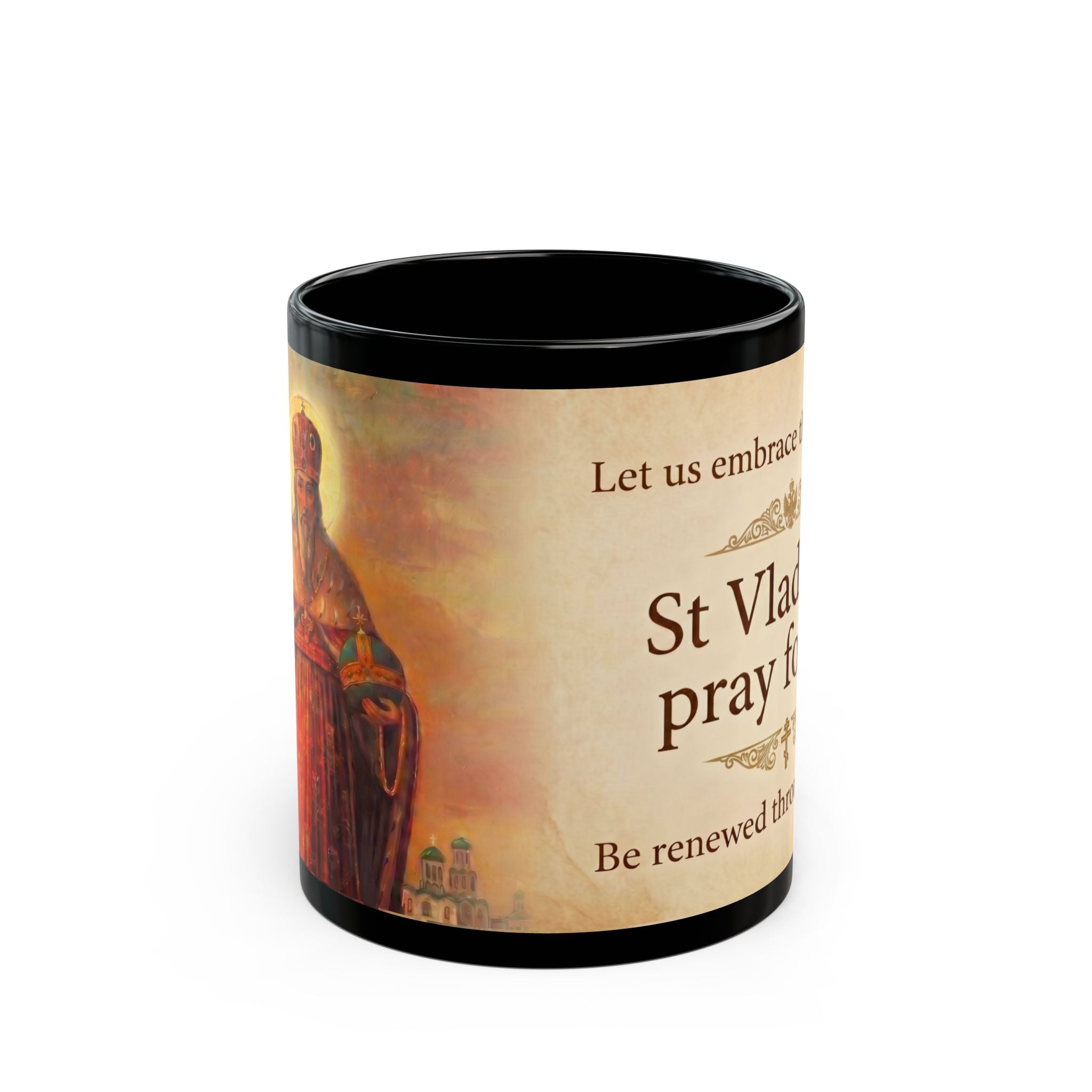 Saint Vladimir the Great Orthodox Christian Black Coffee Mug — Orthodox Christian Mug