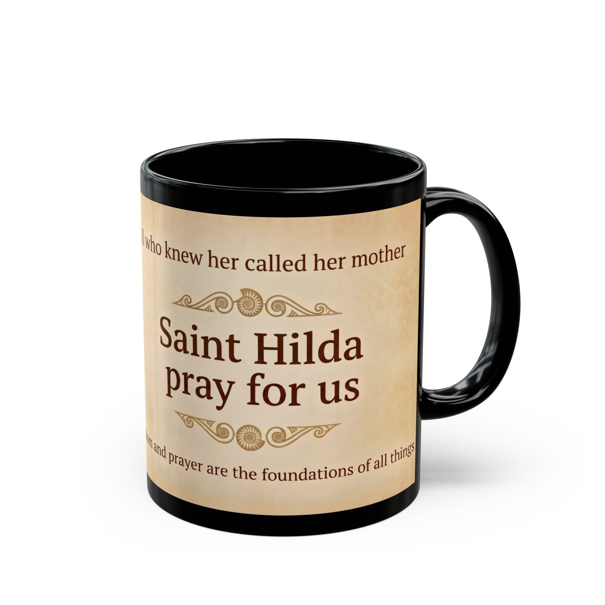 Saint Hilda of Whitby Black Coffee Mug