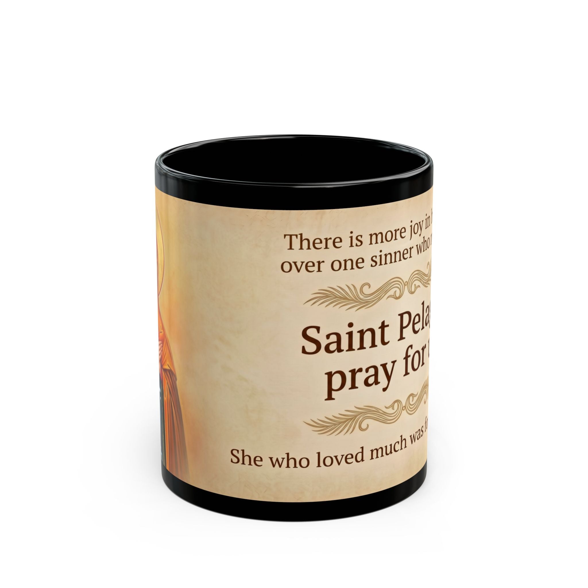 Saint Pelagia the Penitent Black Coffee Mug