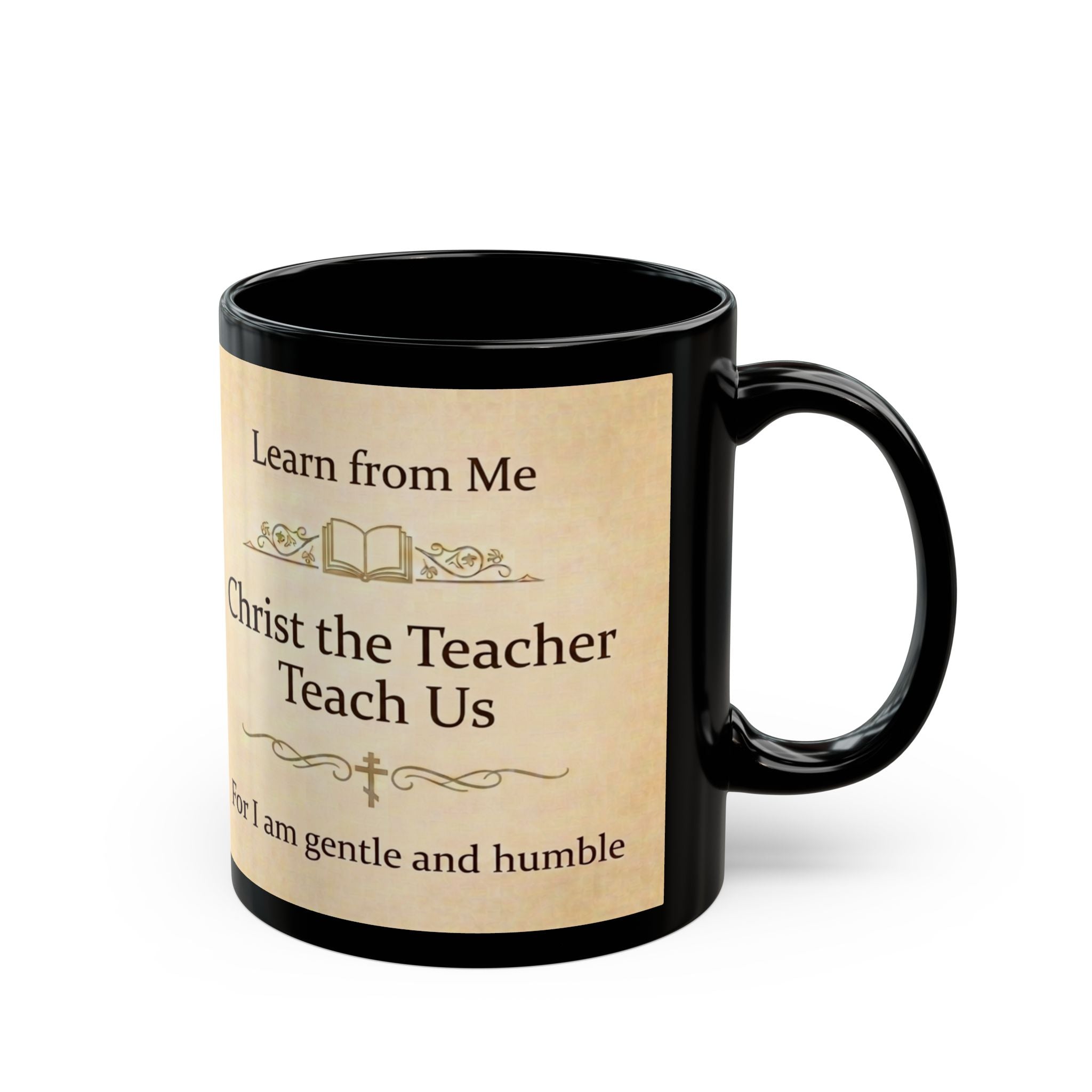 Christ the Teacher Orthodox Christian Black Coffee Mug — Gift for Orthodox Christians