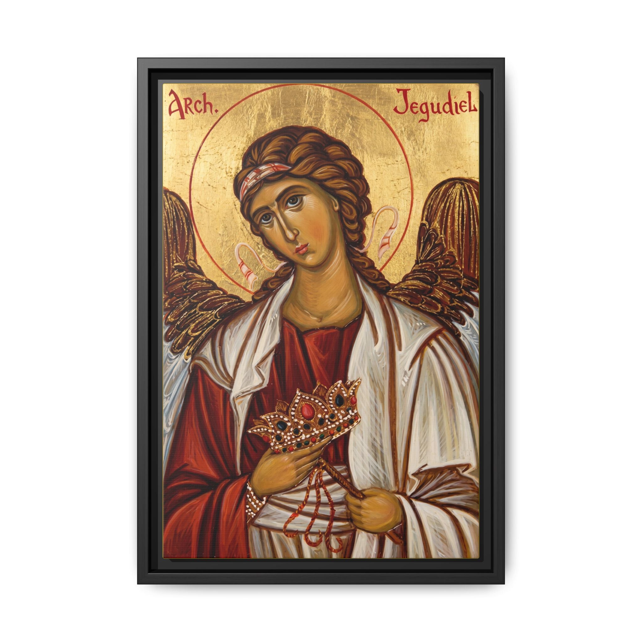 Archangel Jegudiel Framed Canvas Icon