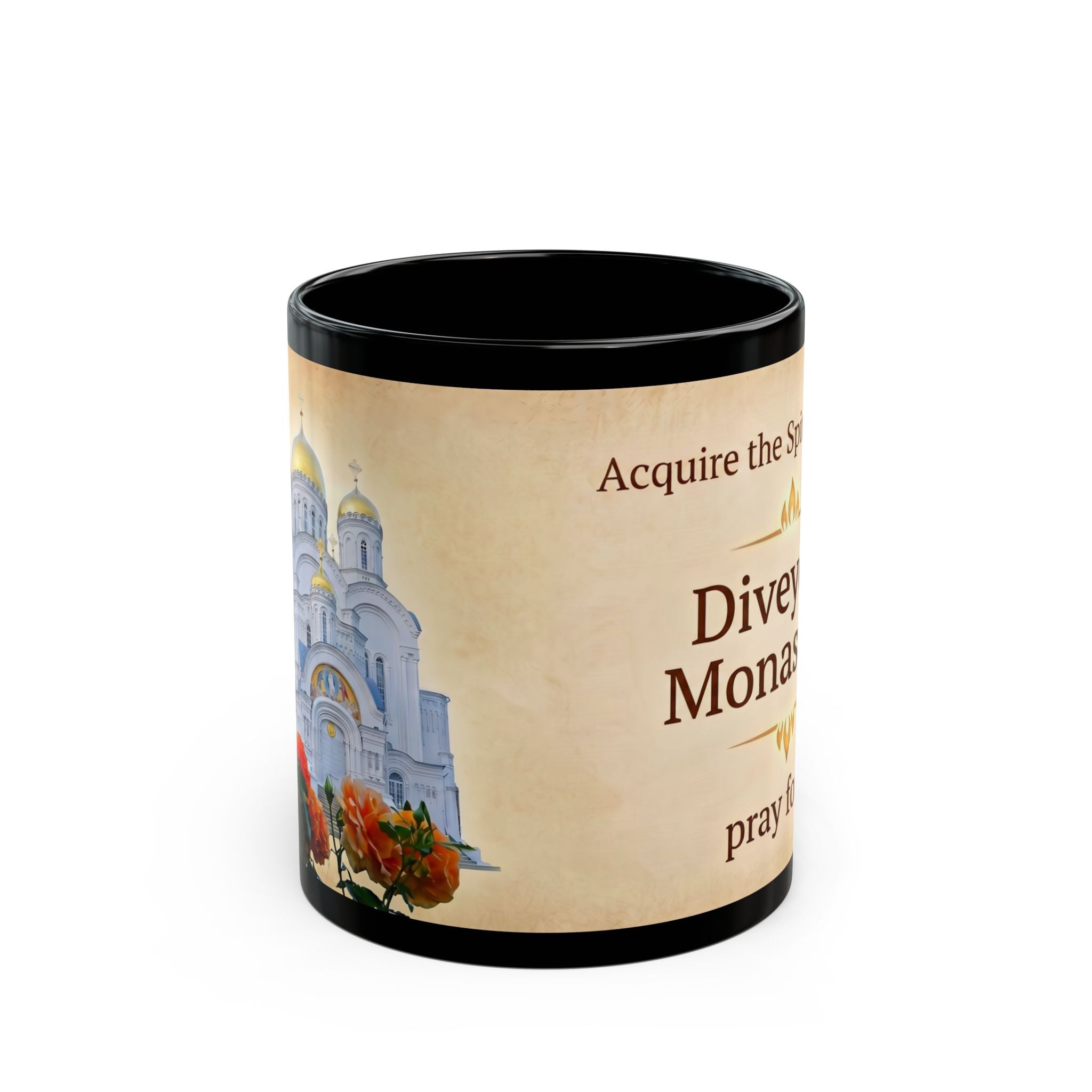 Saint Seraphim of Diveyevo Monastery Black Coffee Mug