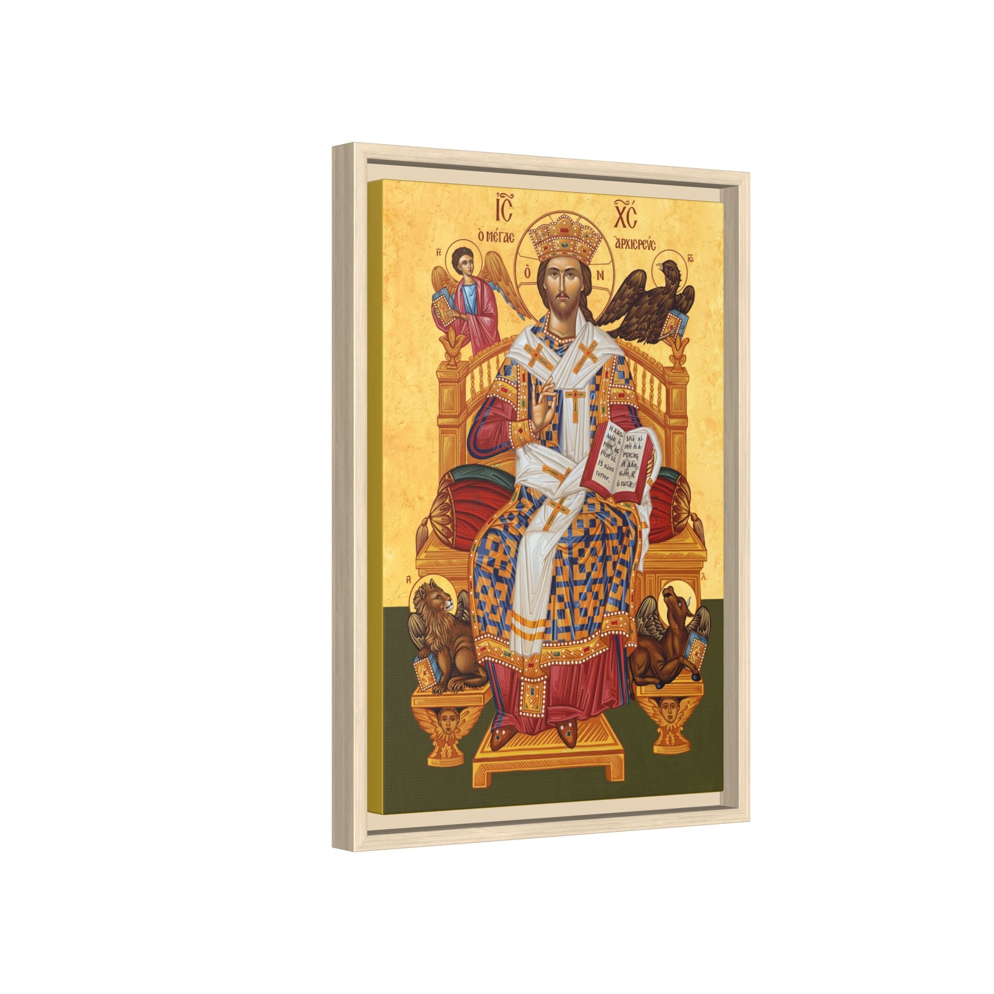 Christ Enthroned the Great High Priest Framed Canvas Icon