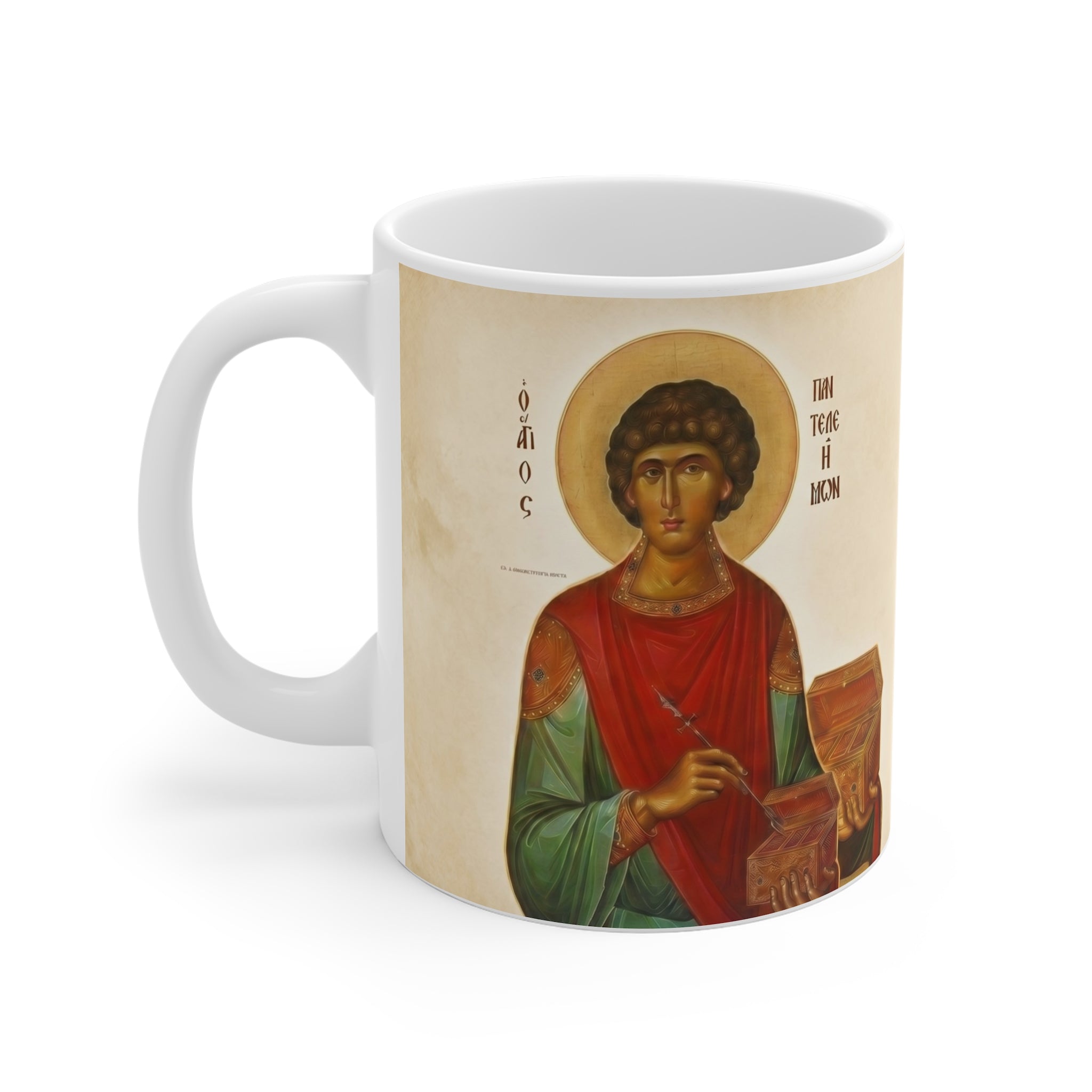 Saint Panteleimon the Healer Orthodox Christian Coffee Mug — Orthodox Christian Gift