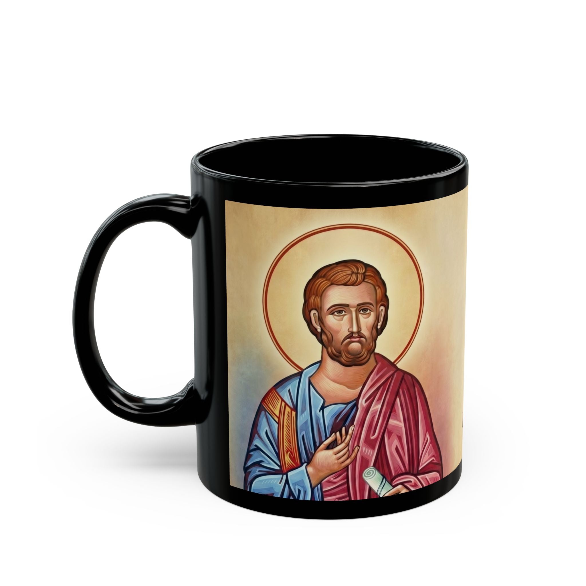 Saint Bartholomew the Apostle Orthodox Christian Black Coffee Mug — Orthodox Christian Gift