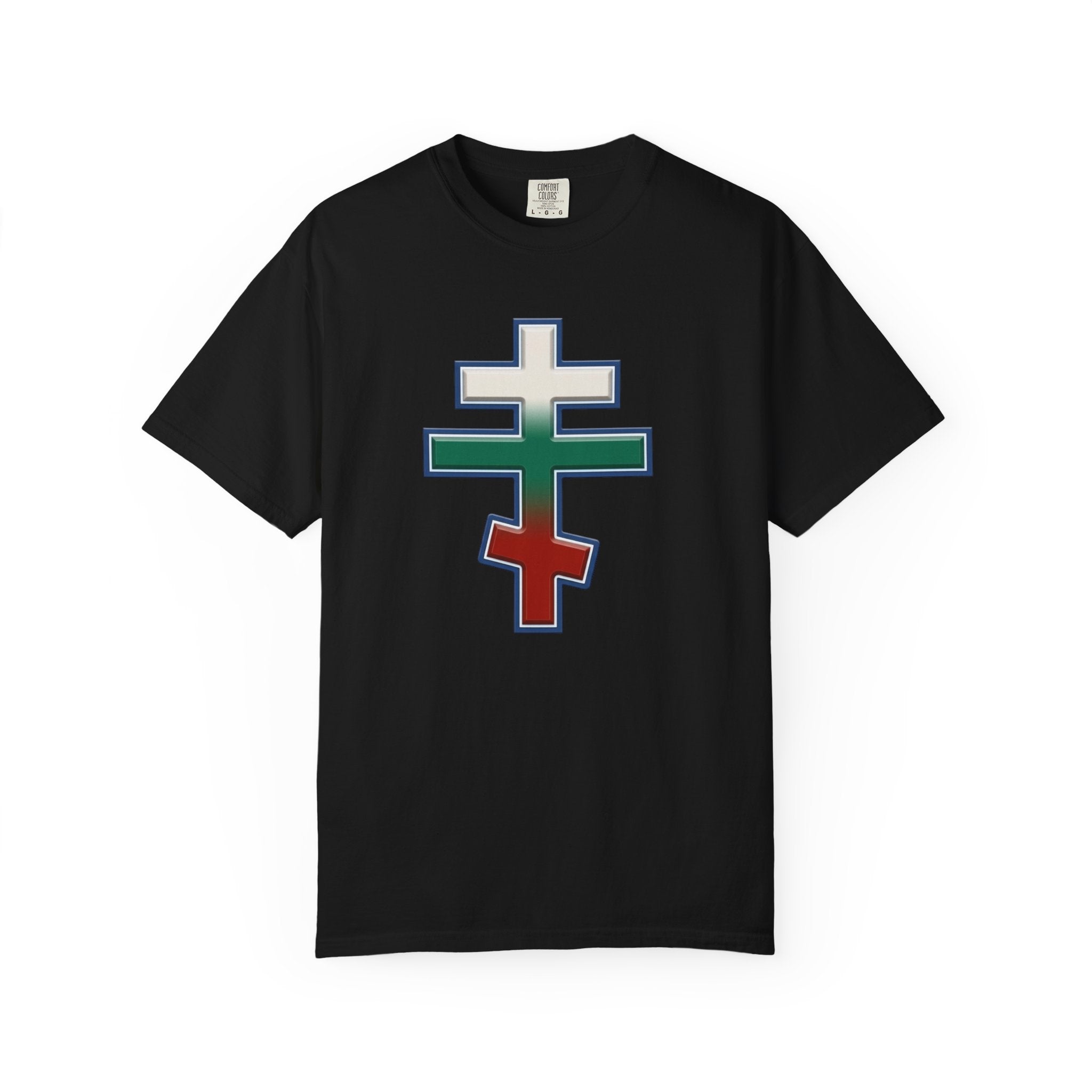 Bulgarian Orthodox Cross design on a heavyweight garment-dyed t-shirt
