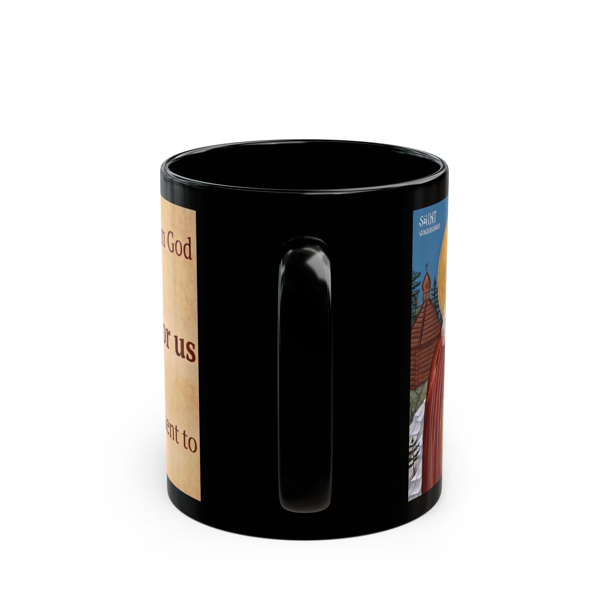 Saint Herman of Alaska Orthodox Christian Black Coffee Mug — Orthodox Faith Gift