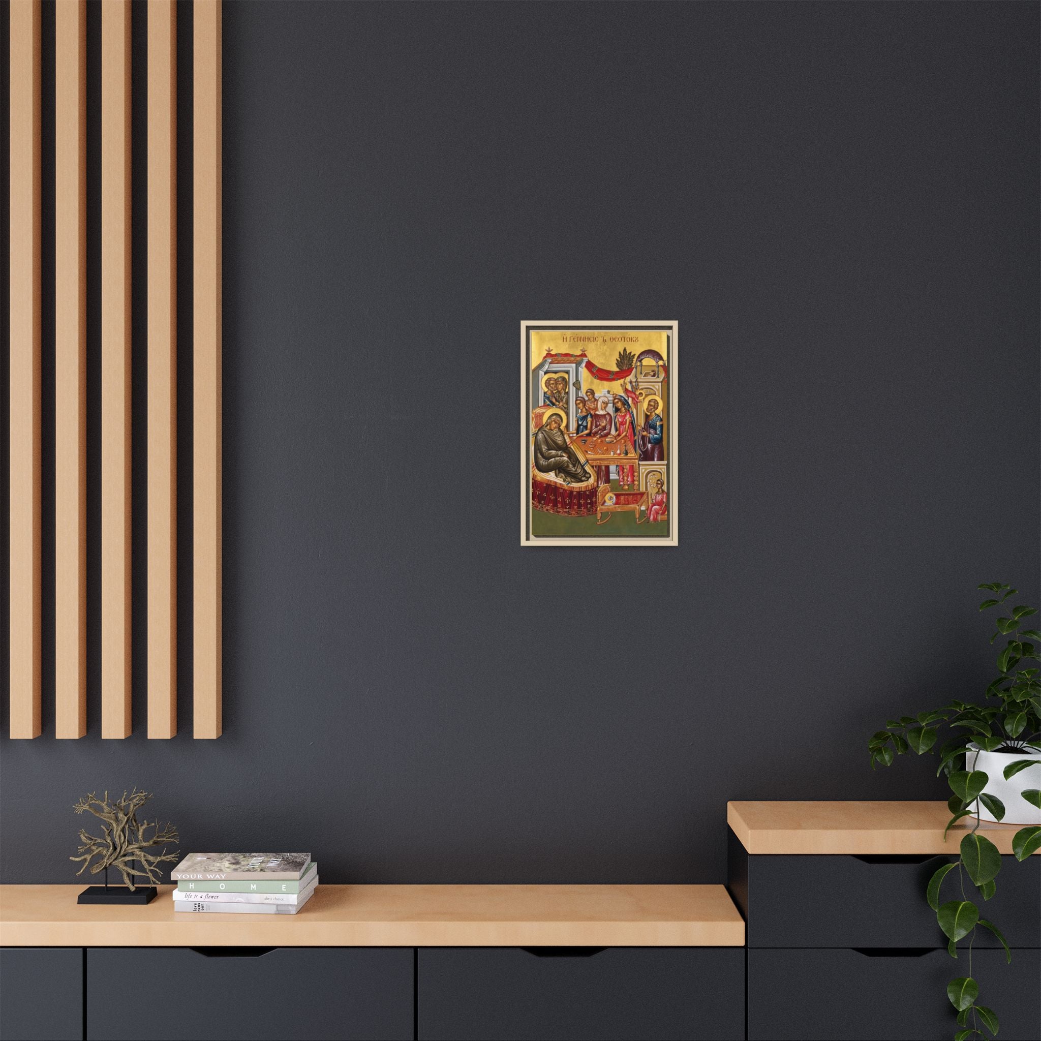 Nativity of the Theotokos Framed Canvas Icon