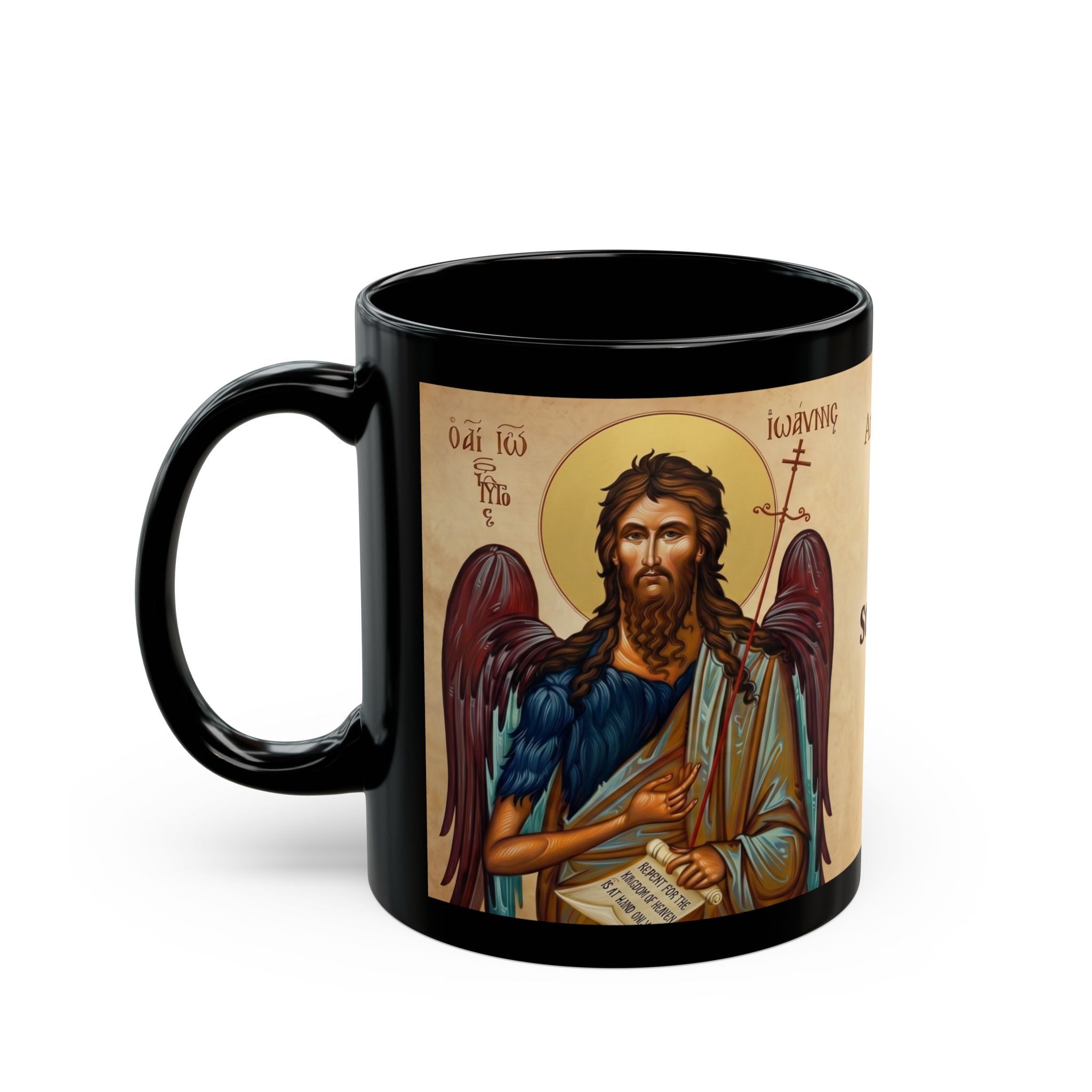 Saint John of Damascus Orthodox Christian Black Coffee Mug — Orthodox Christian Gift