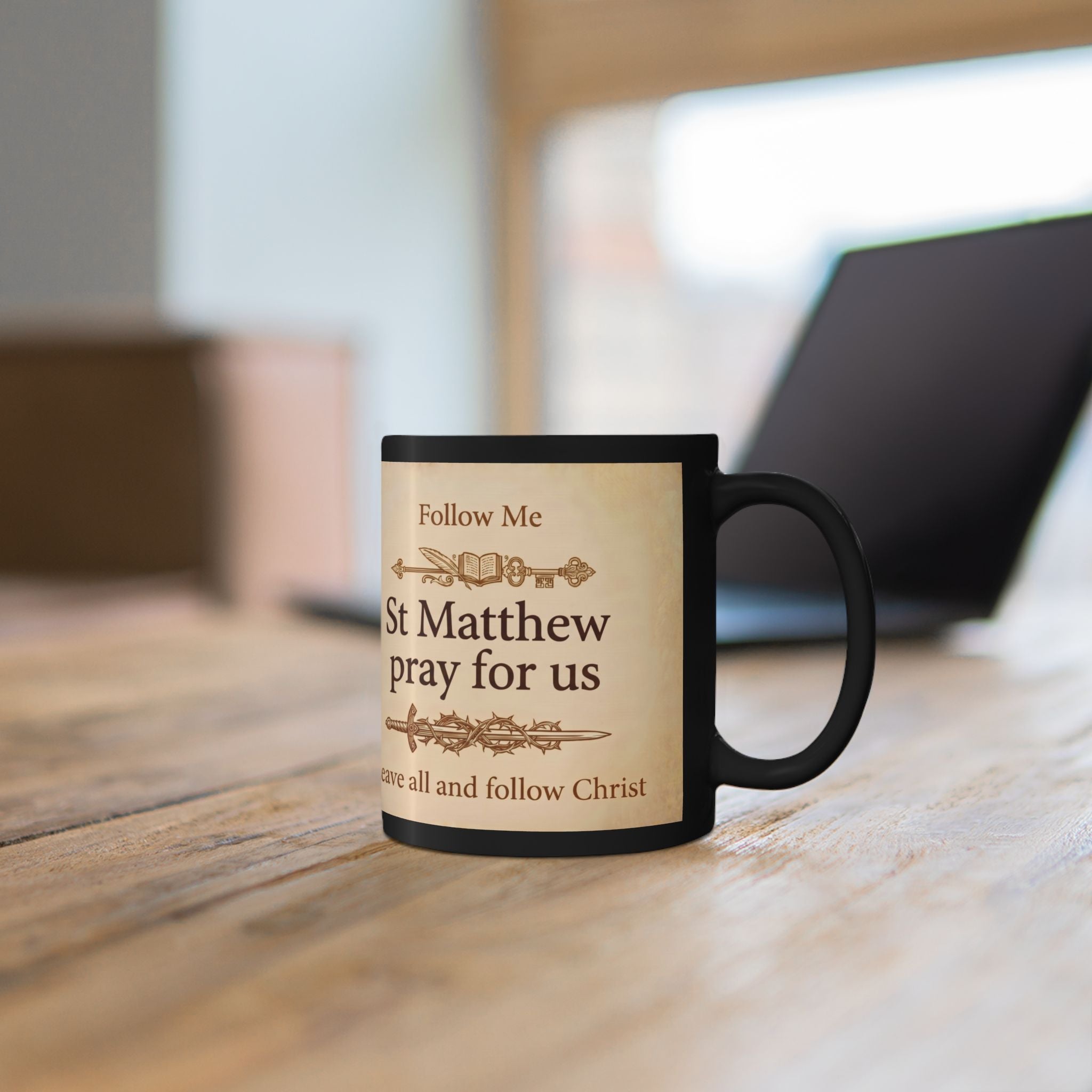 Saint Matthew the Evangelist Orthodox Christian Black Coffee Mug — Orthodox Mug Gift
