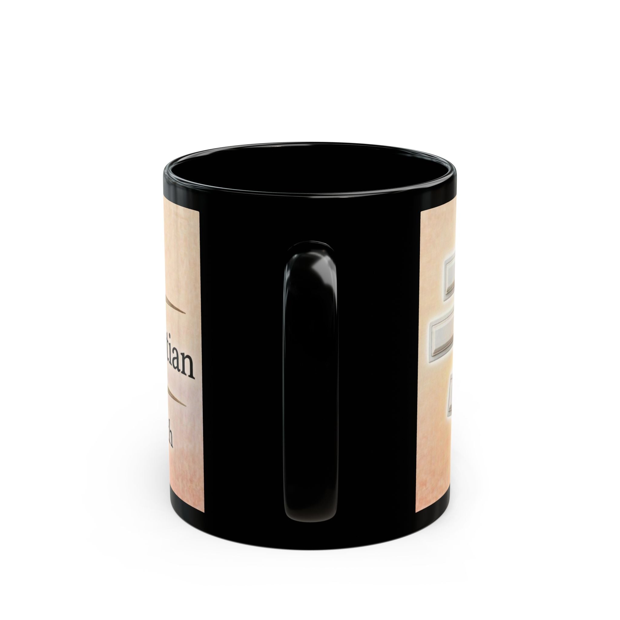 White Orthodox Cross Orthodox Christian Black Coffee Mug — Orthodox Faith Gift